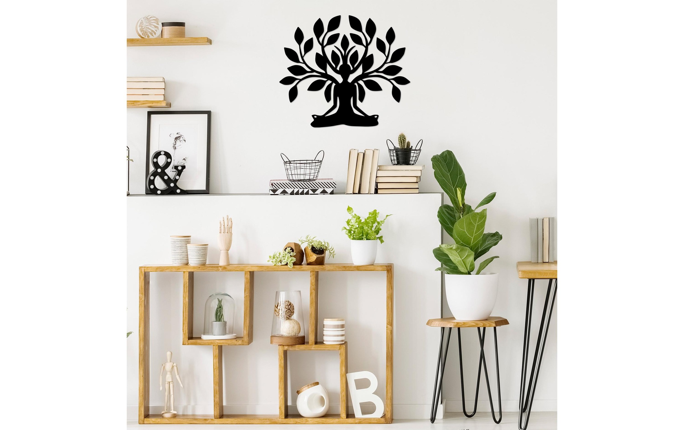 Wanddekoobjekt »Wallxpert Yoga Tree 70 x 60 cm«