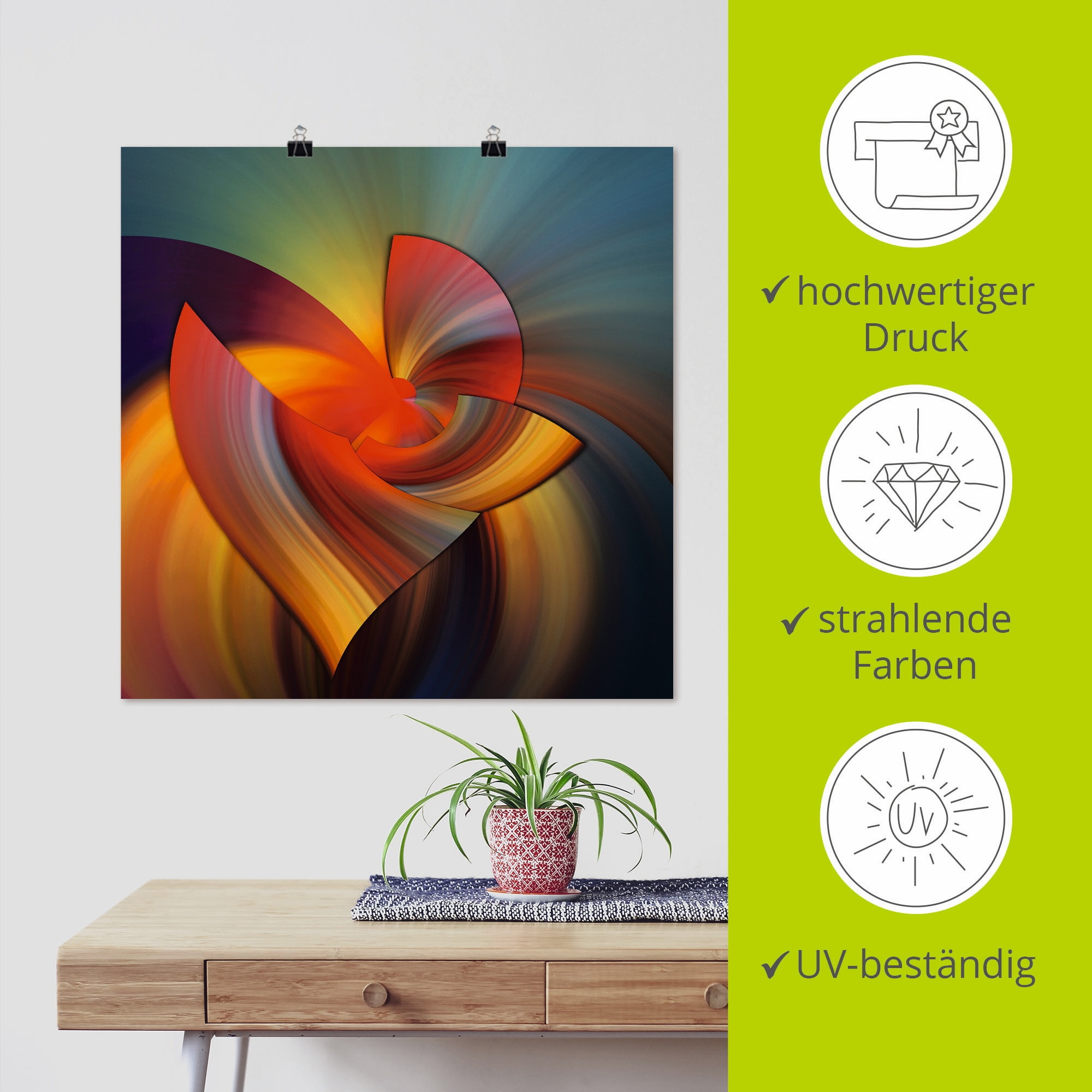 Artland Poster »Abstraktes in bunt« 1 cuis tlg. ohne Rahmen