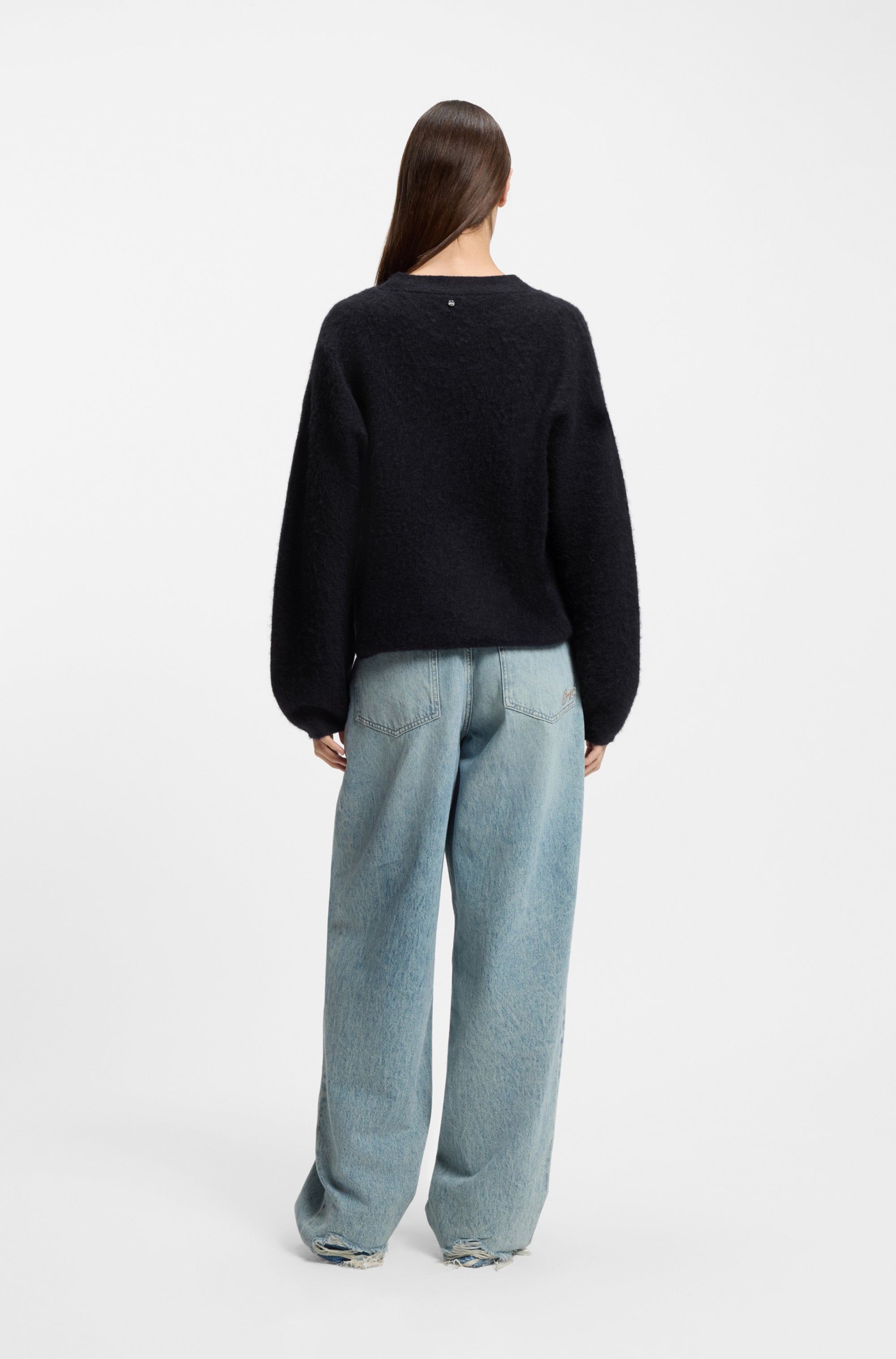 BOSS ORANGE Pull en tricot »Fiti Premium Damenmode« mit V-Ausschnitt