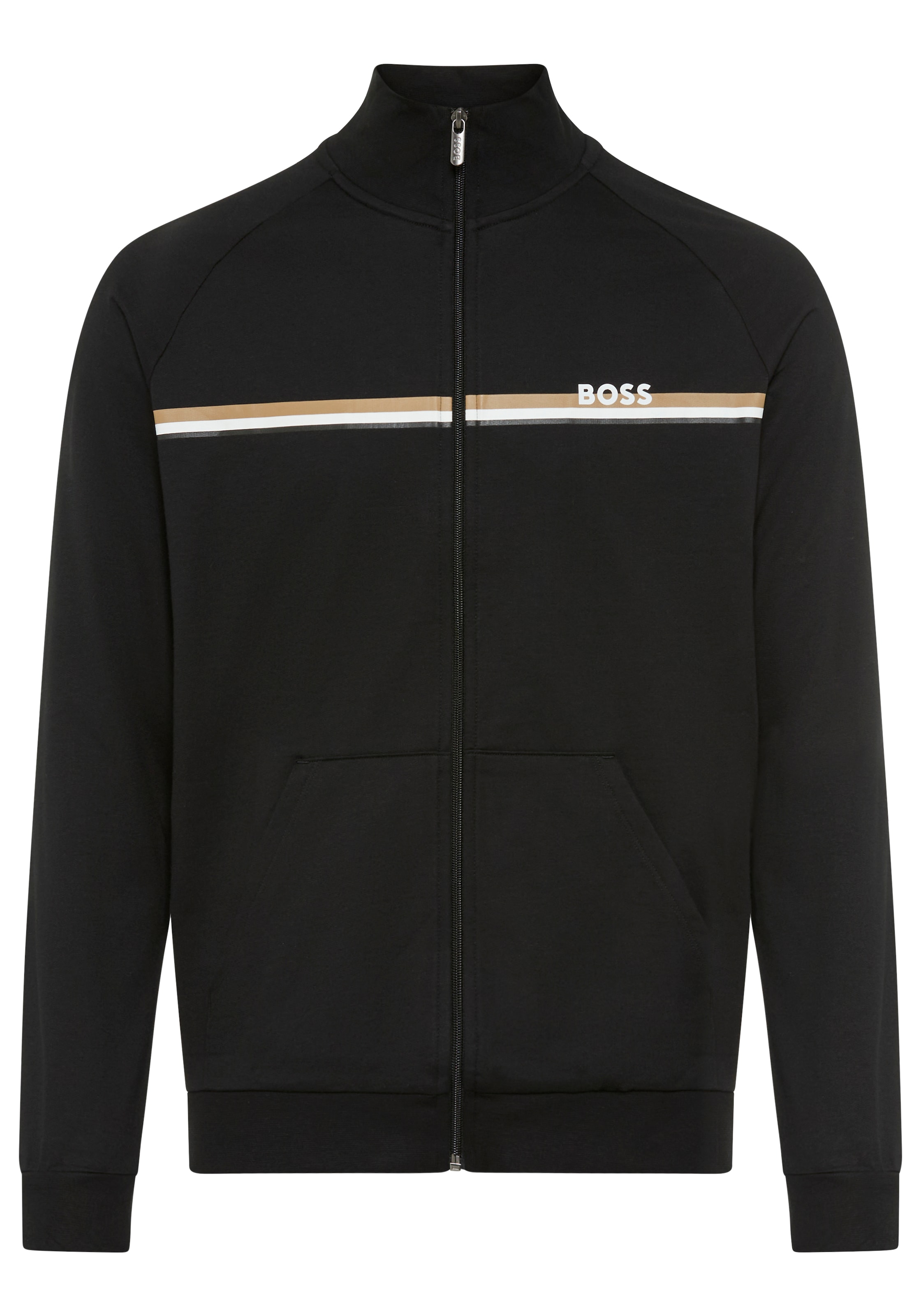 BOSS Sweatjacke »Authentic« mit Streifen und Logo, regular fit