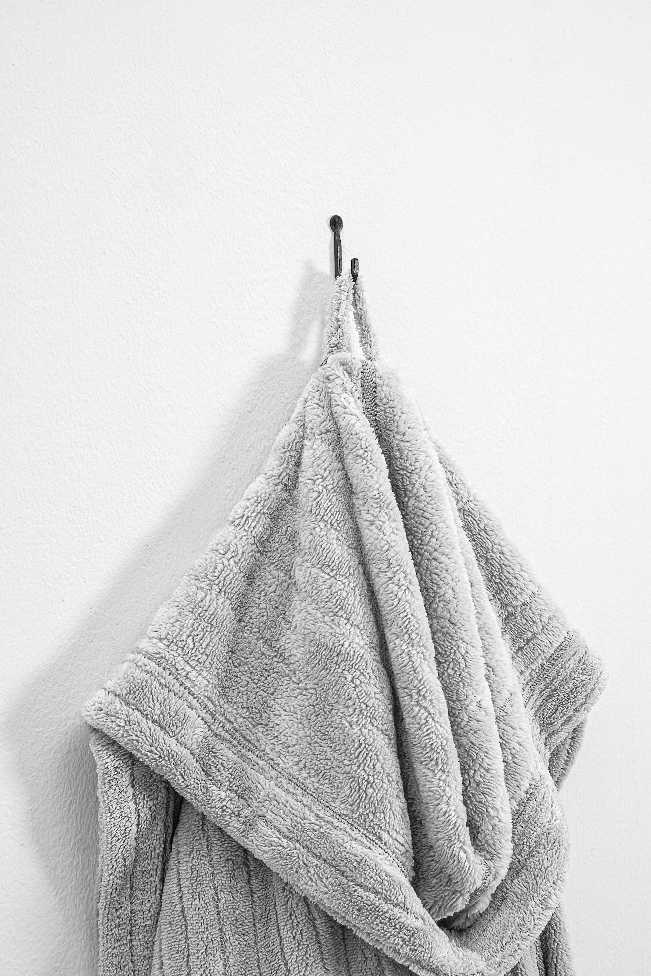 LeGer Home by Lena Gercke Peignoir de bain unisexe »Lovina gestreift, ideal für Sauna & Spa, Hotelbademantel, Morgenmantel« 1 cuis Hoch-Tief, kuschelig weicher Fleece, plüsch, Damen und Herren, XS-3XL