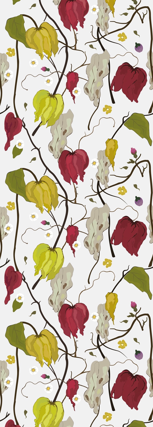 Image of queence Vinyltapete "Feray" Motiv bedruckt botanisch floral gemustert natürlich glatt 90x250cm, selbstklebend, kinderleichte Anbringung, Sticker