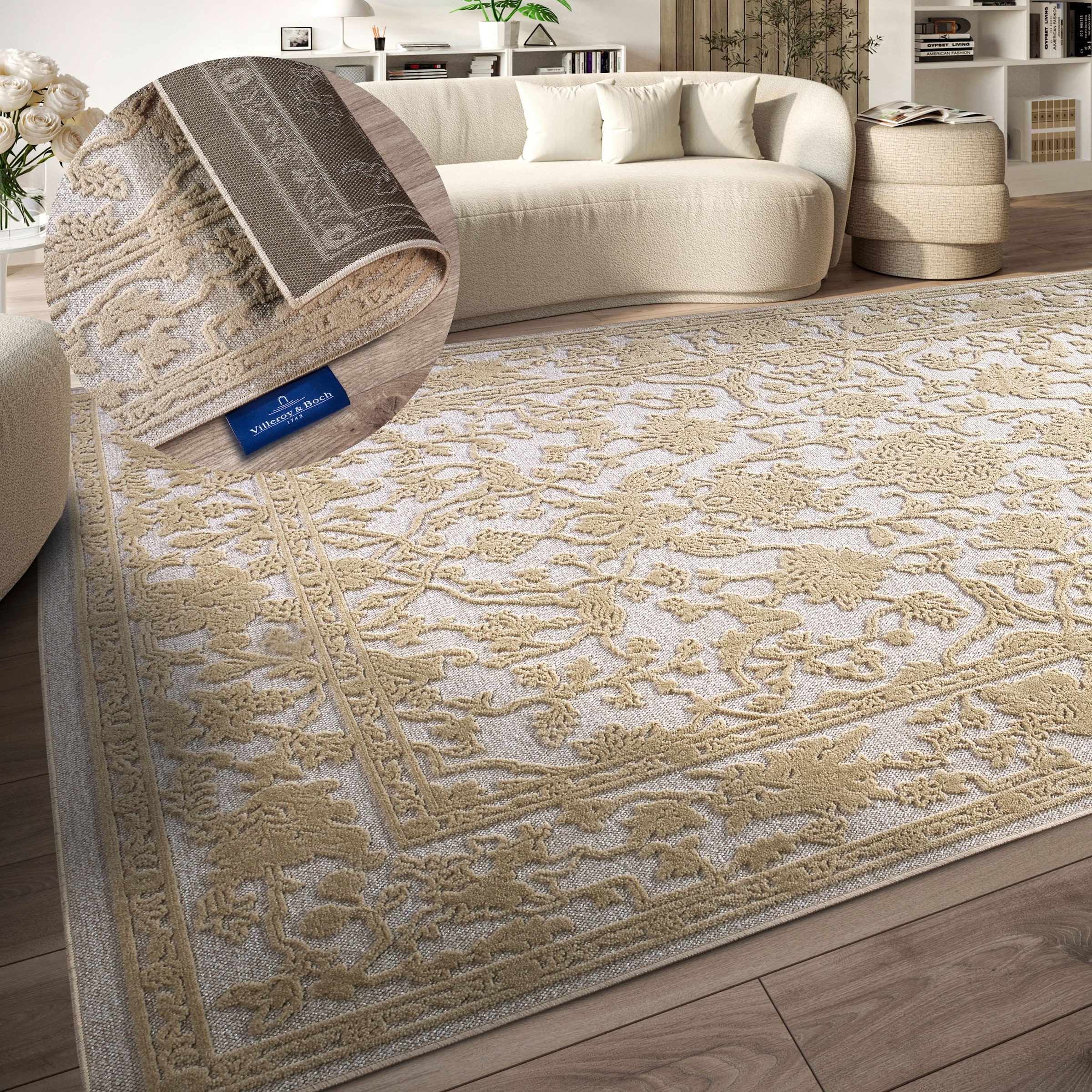 Image of Villeroy & Boch Teppich "Ambroise" rechteckig 5,5 mm Höhe Wohnzimmer, Schlafzimmer, Modern, Hoch-Tief Effekt, Flur