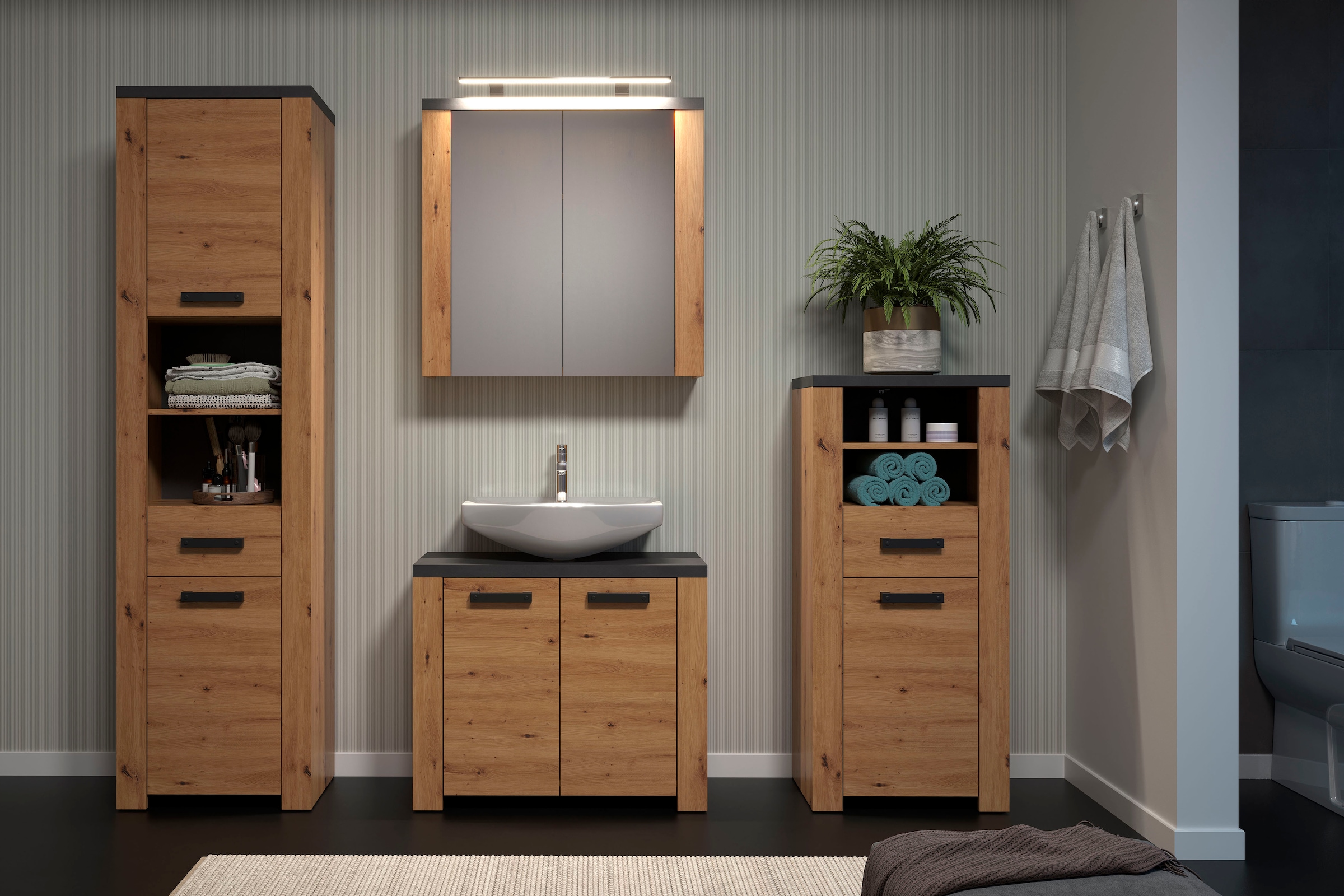 welltime Badezimmer-Set »Ambres« 4 Stk. tlg.