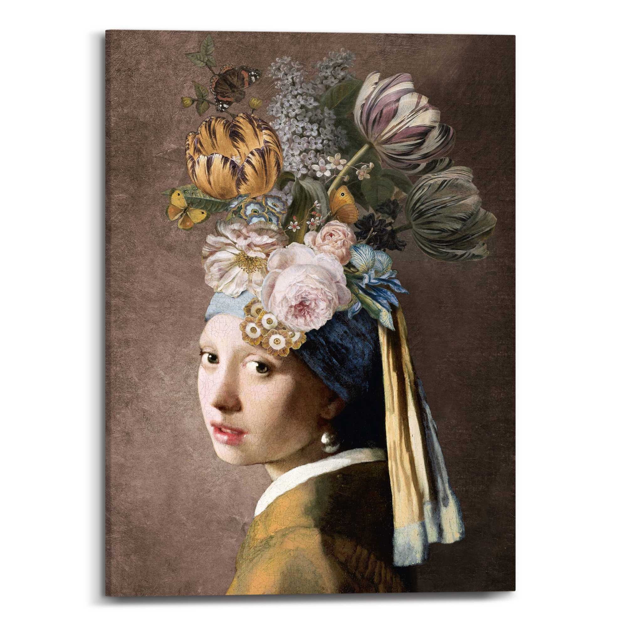 Image of Reinders Leinwandbild "Vermeer Blumenmädchen mit dem Perlenorhrring"