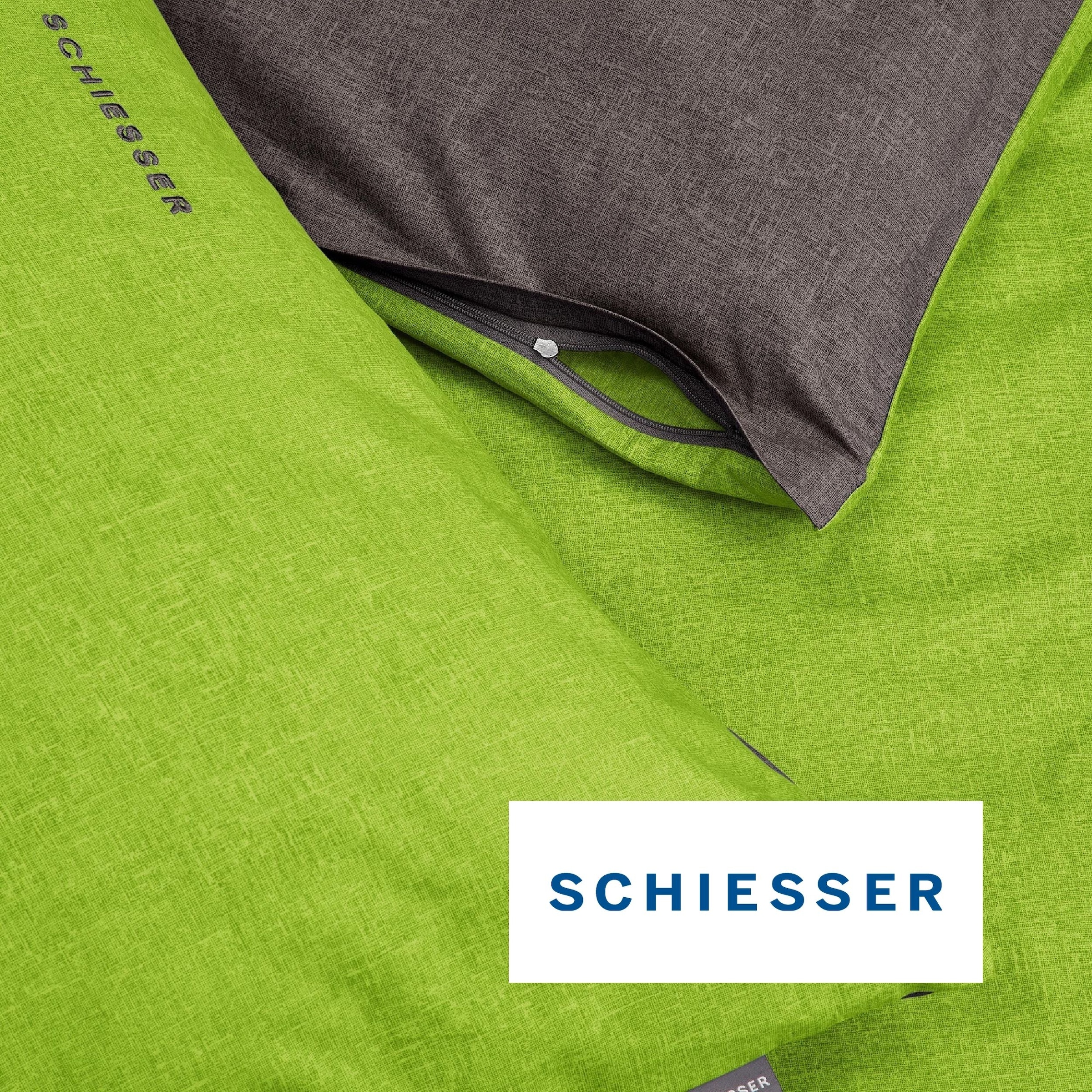 Schiesser Wendebettwäsche »Doubleface aus weicher Baumwolle mit edlem Melangeeffekt« 2 Stk. ab Grösse 135x200 cm erhältlich, OEKO-TEX® MADE IN GREEN