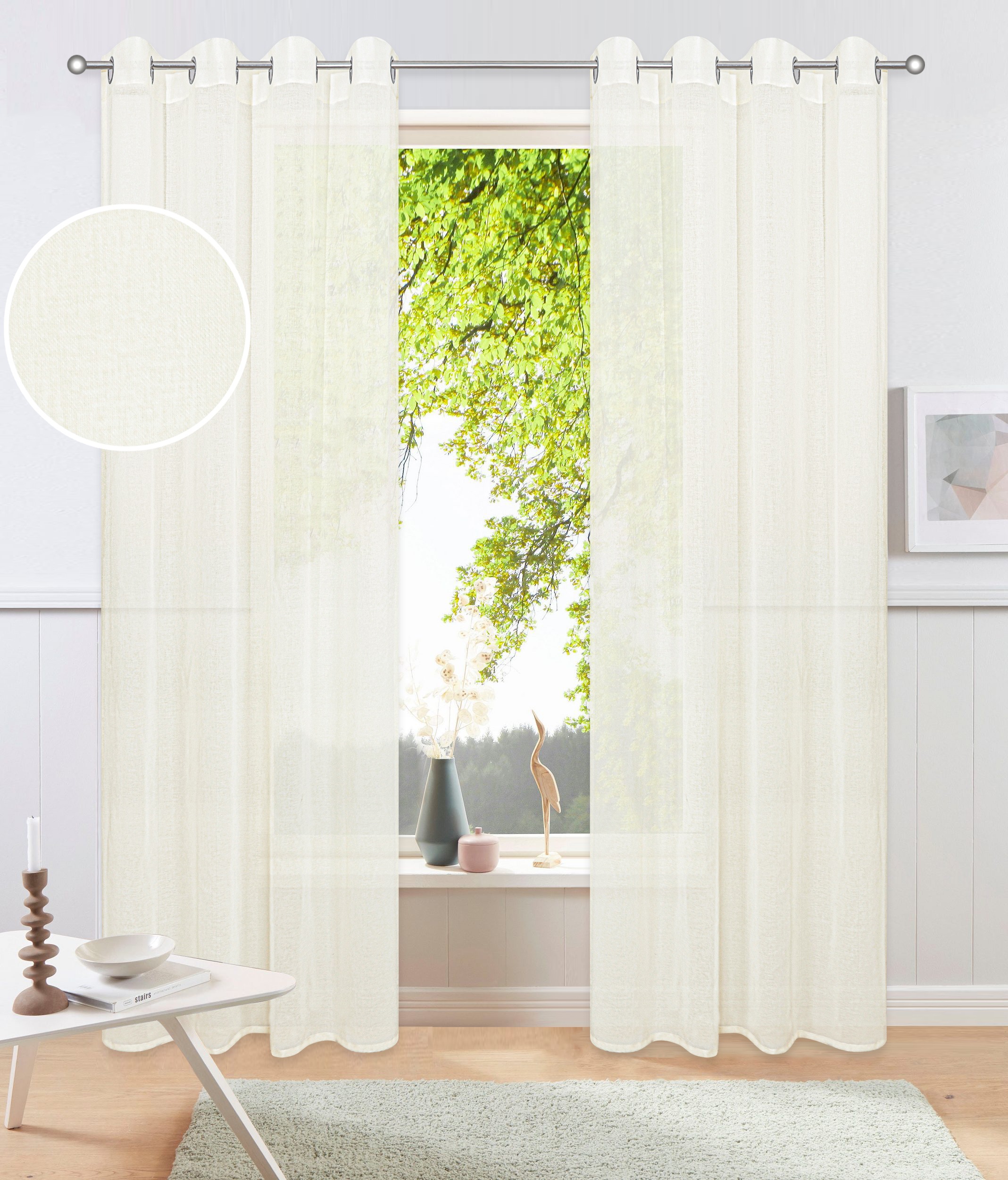 Image of GOODproduct Gardine "Dolly, 1 Stück, transparent, gewebt" Ösen 1 Stk. tlg. Transparent, Gewebt, Polyester