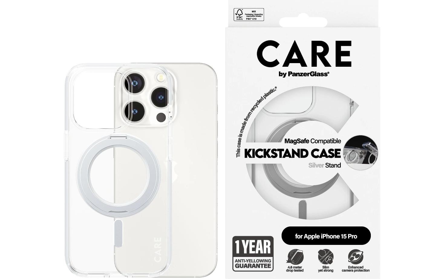  Couverture arrière »Feature Kickstand iPhone 15 Pro Silber« Apple iPhone 15 Pro