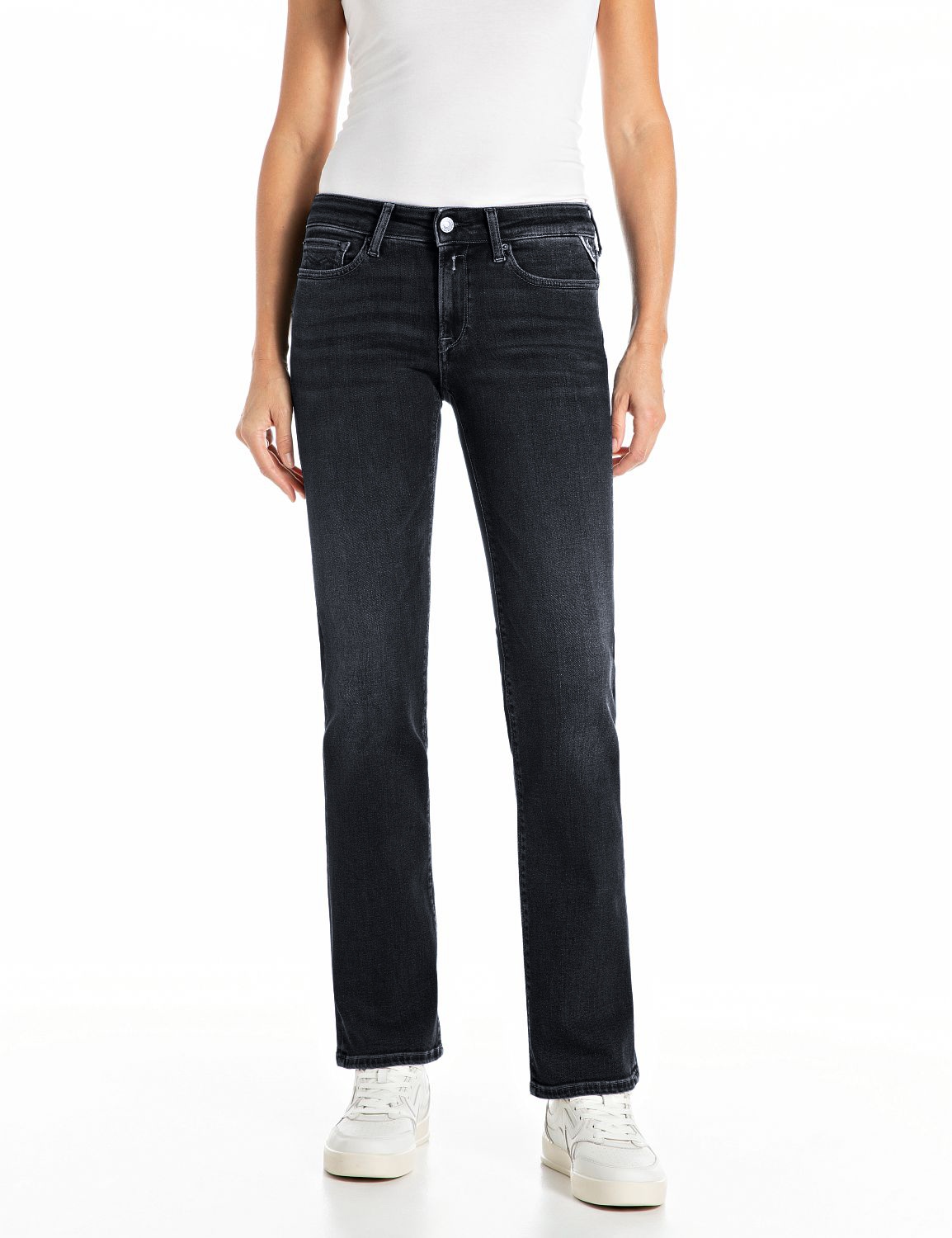 Replay Bootcut-Jeans »NEW LUZ« mit gesticktem R an der Gesässtasche