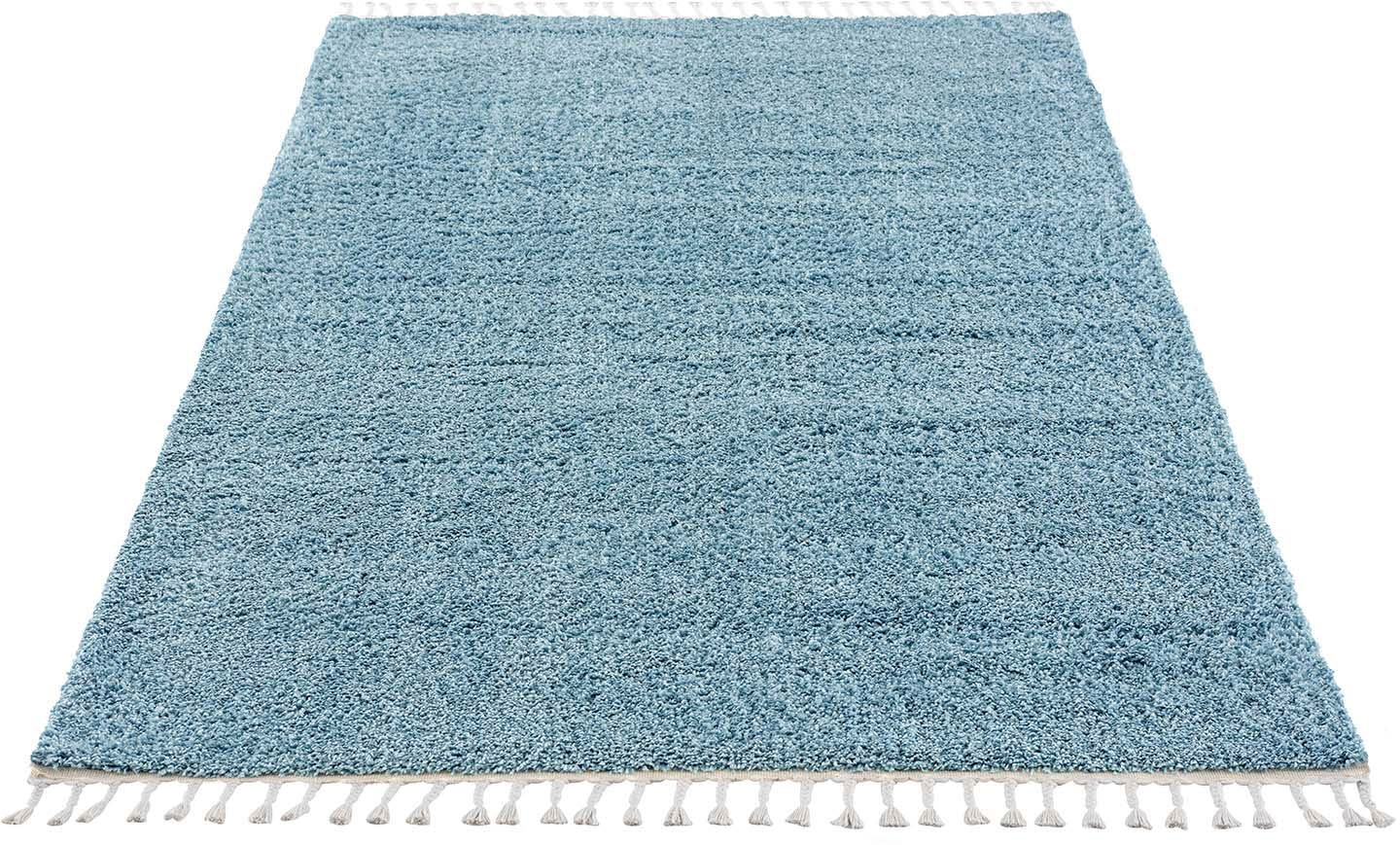 Carpet City Hochflor-Teppich »Pulpy 100«, rechteckig, 30 mm Höhe, Läufer, weich, mit Fransen, uni, viele Grössen, Wohnzimmer, Schafzimmer