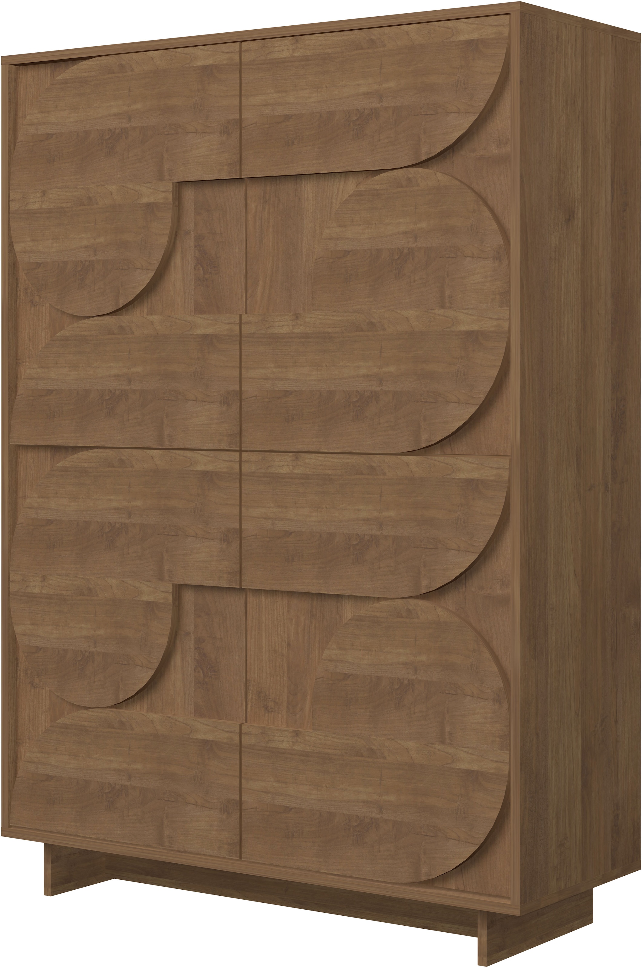 Home affaire Buffet haut »Zen, B/H 105/147 cm, 4 Türen, Hochkommode, Stauraumschrank« ouverture par pression, façades 3D, structure bois Mercure, beaucoup de rangement,