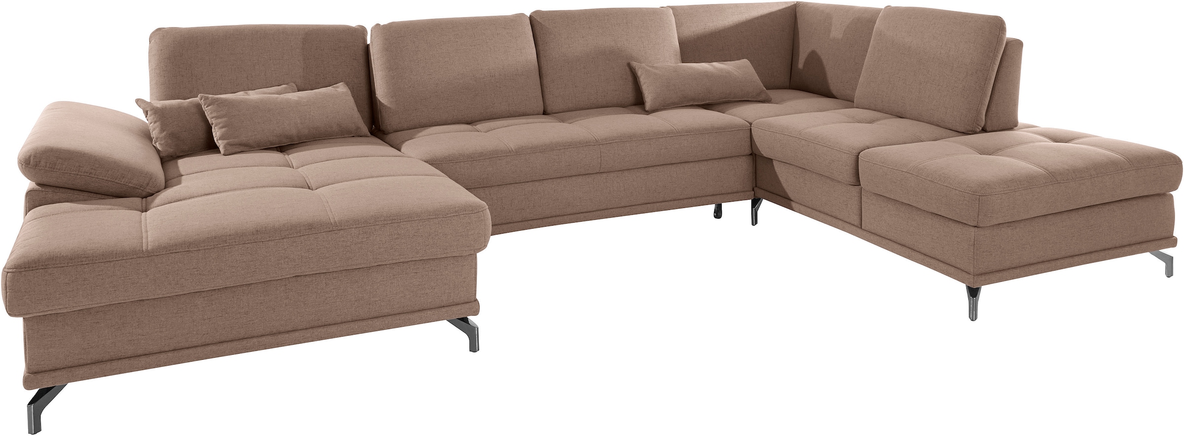 GOODproduct Paysage de salon »Costello U-Form, B: 363 cm mit Sitztiefen-, Armteilverstellung &« 3 Nierenkissen, optional Bettfunktion & Bettkasten
