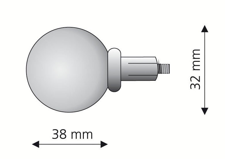 Liedeco Gardinenstangen-Endstück »Endstück, Endknopf Kugel "Esperanca" für 16 mm Stangen«, (2 St.), Endstück, Endknopf
