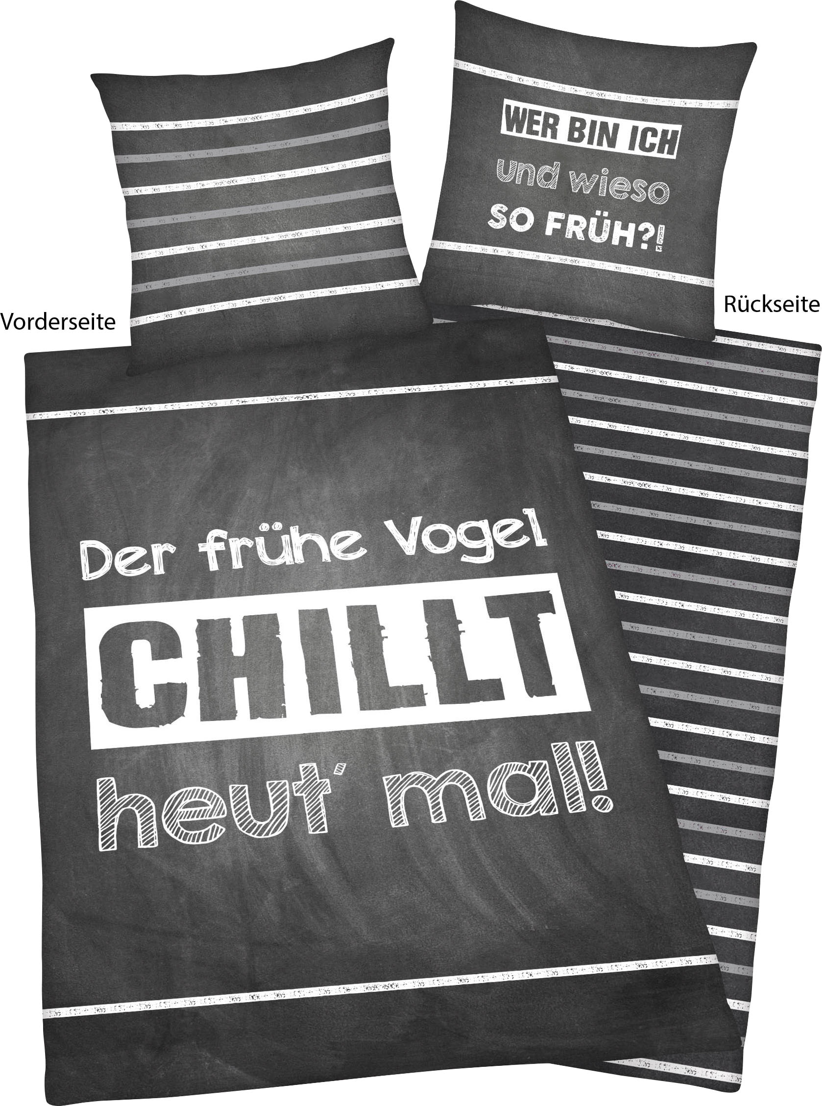 Image of Herding Young Collection Wendebettwäsche "Sprüche" 2 Stk. mit lustigem Spruch