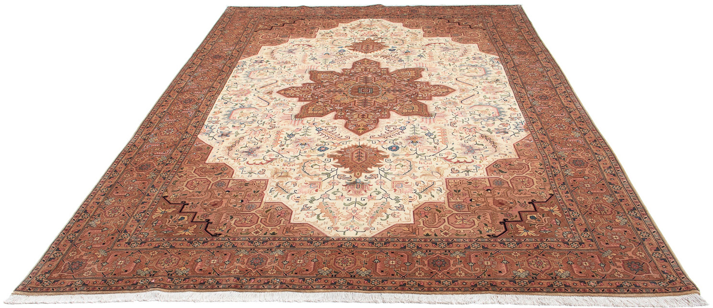 Image of morgenland Orientteppich »Perser - Täbriz - 313 x 203 cm - braun«, rechteckig, 10 mm Höhe, Wohnzimmer, Handgeknüpft, Einzelstück mit Zertifikat bei Ackermann Versand Schweiz