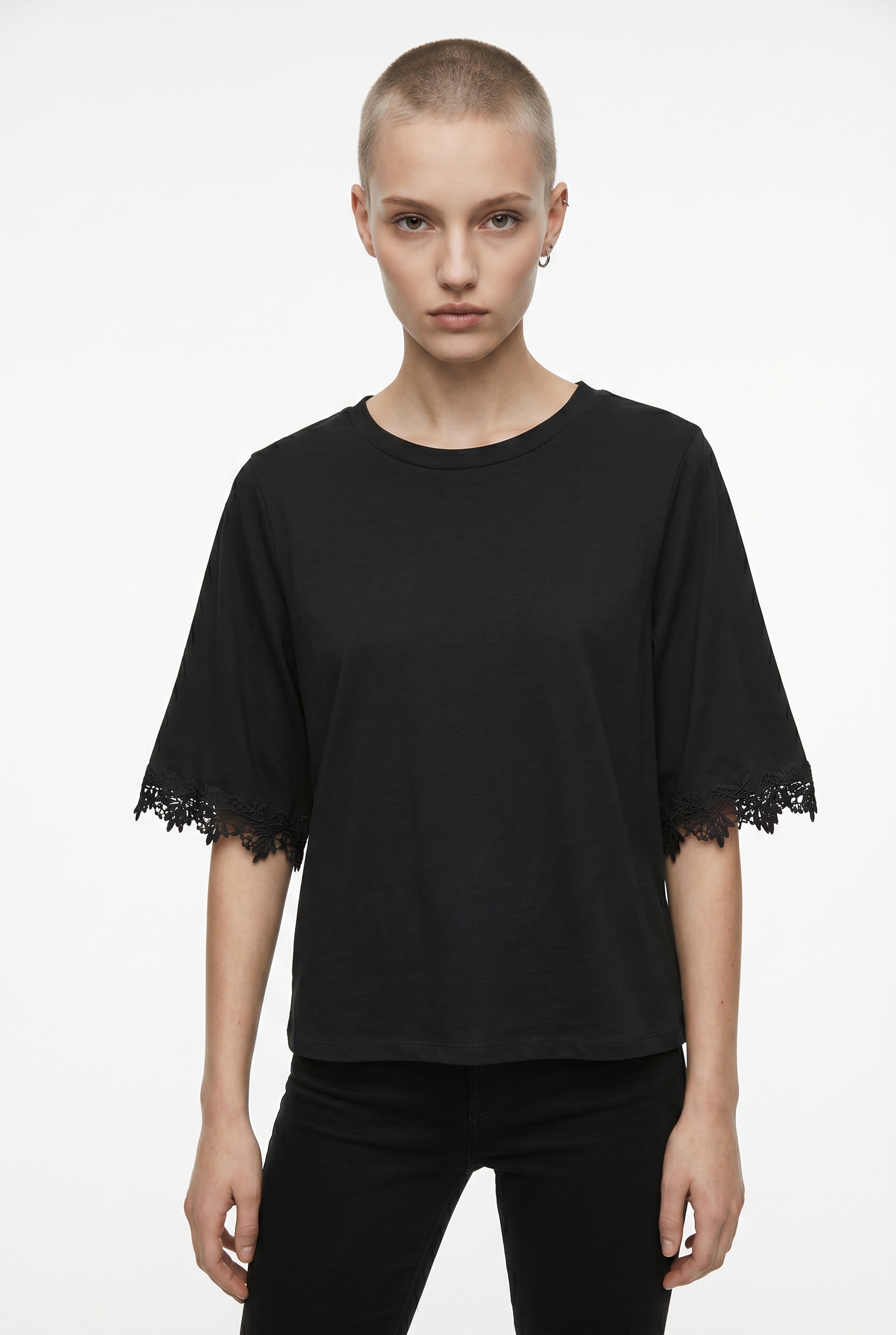 Image of Vero Moda Rundhalsshirt "VMLYLA SS O-NECK TOP JRS" Baumwolle, regular fit