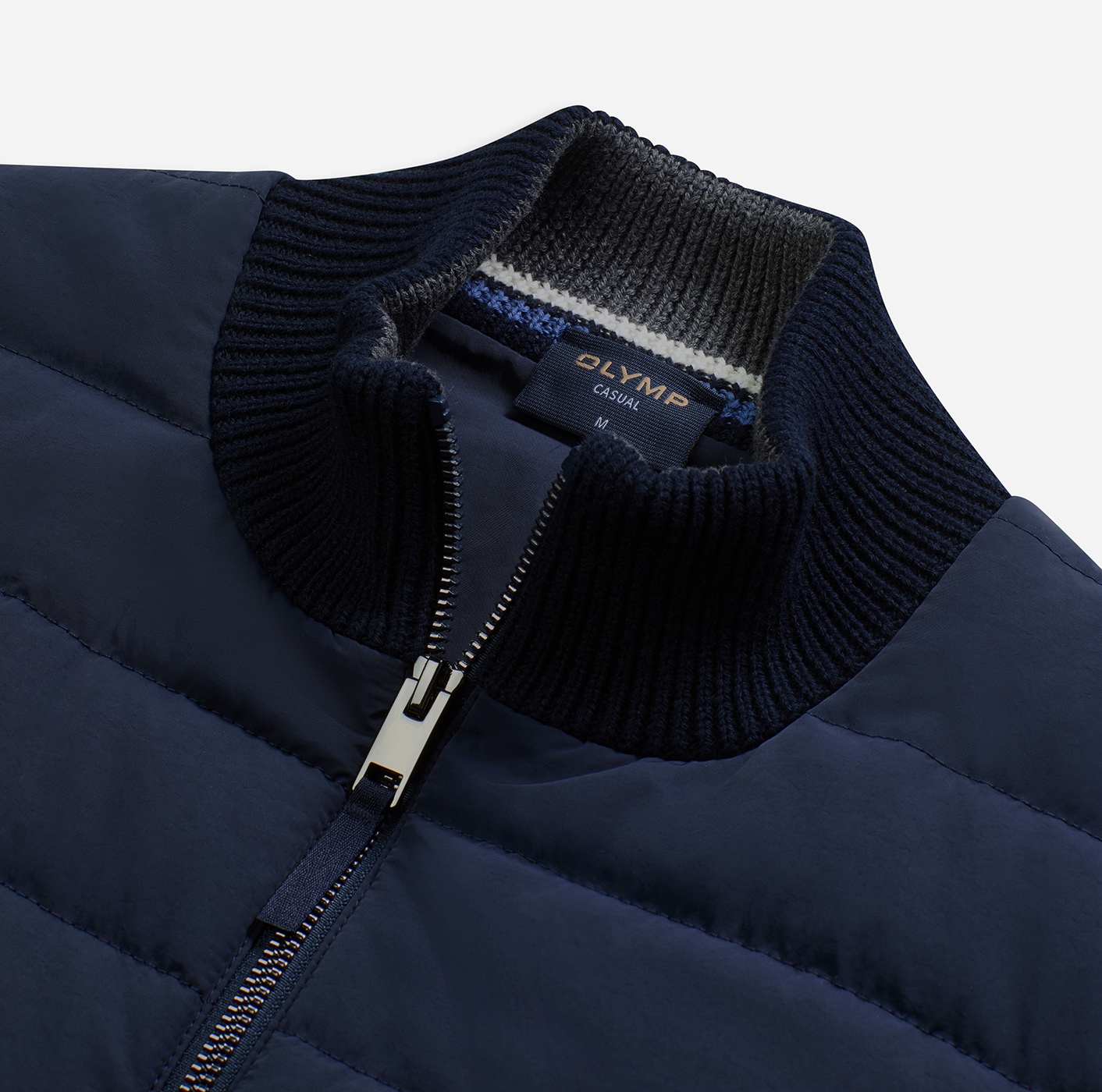 OLYMP Veste hybride mit gesteppten Einsätzen, Modern fit, Stehkragen