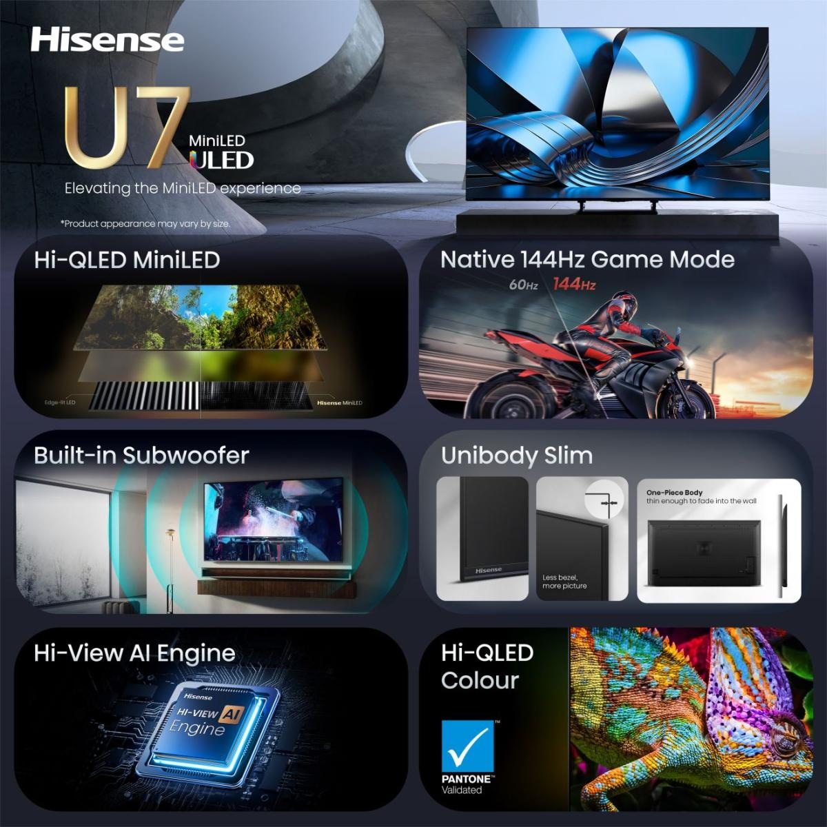 Hisense Téléviseur QLED »75U7DSE« 189 cm/75 ″