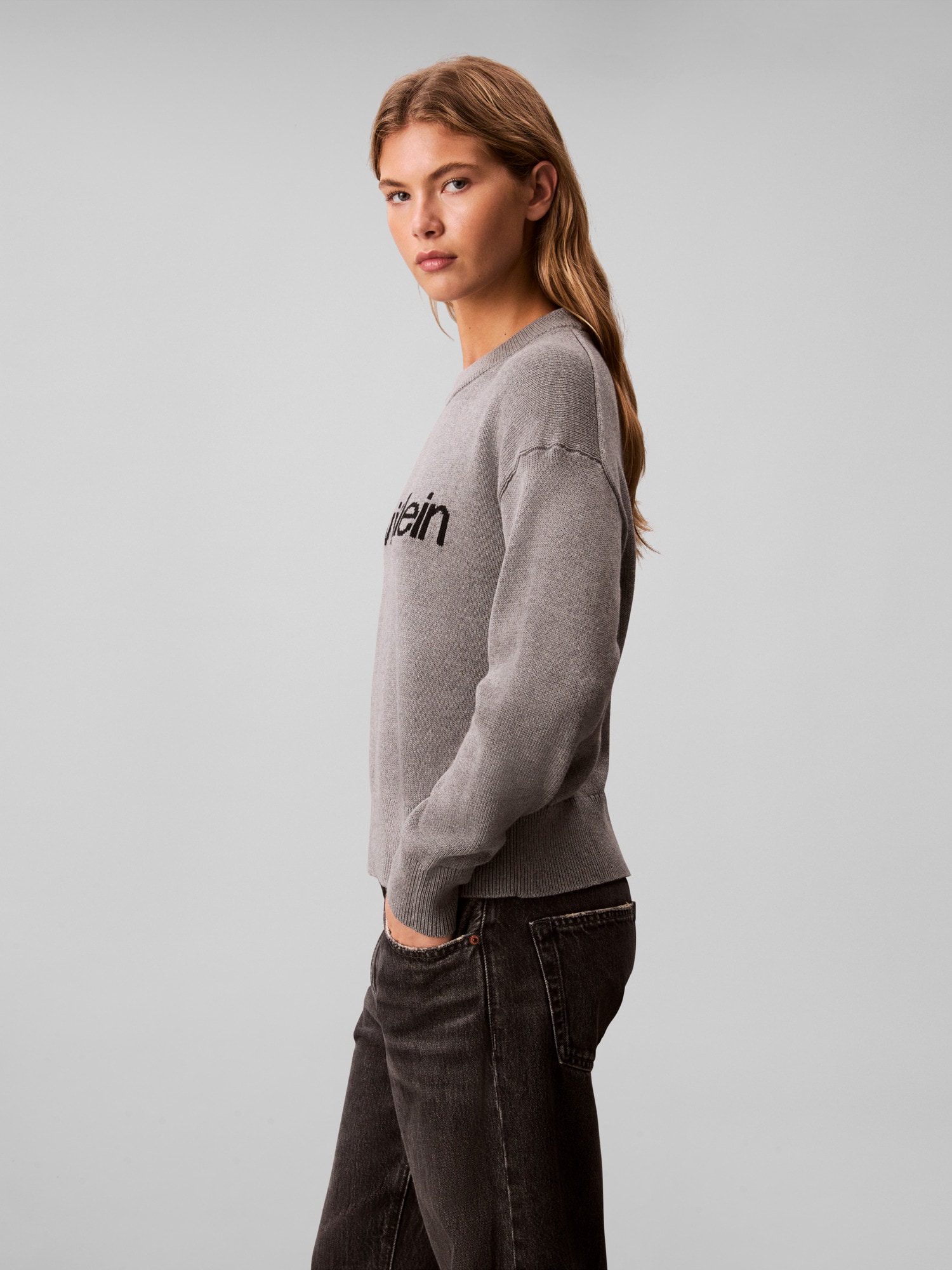 Calvin Klein Jeans Pull en tricot »Cotton Graphic Pullover« Mit Rundhalsausschnitt