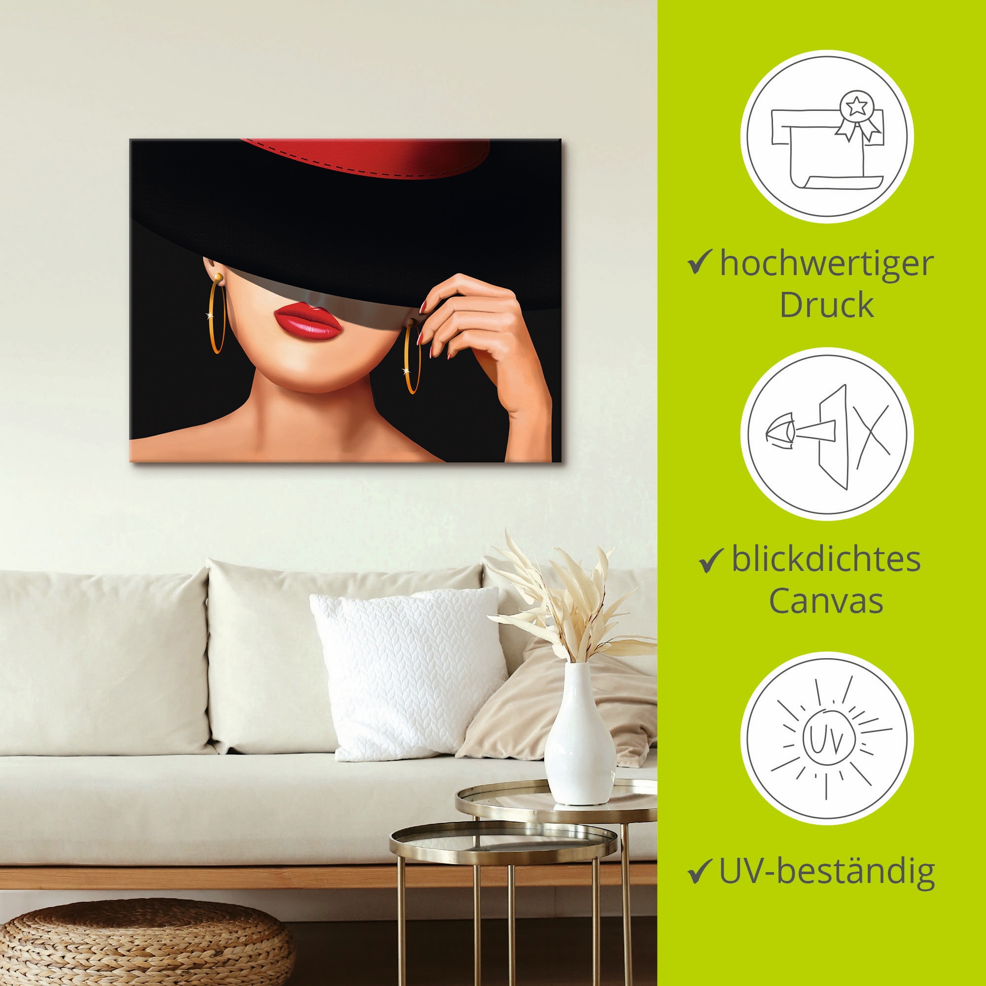 Artland Leinwandbild »Die Lady von der Rennbahn« Frau 1 Stk. tlg. auf Holzrahmen gespannt