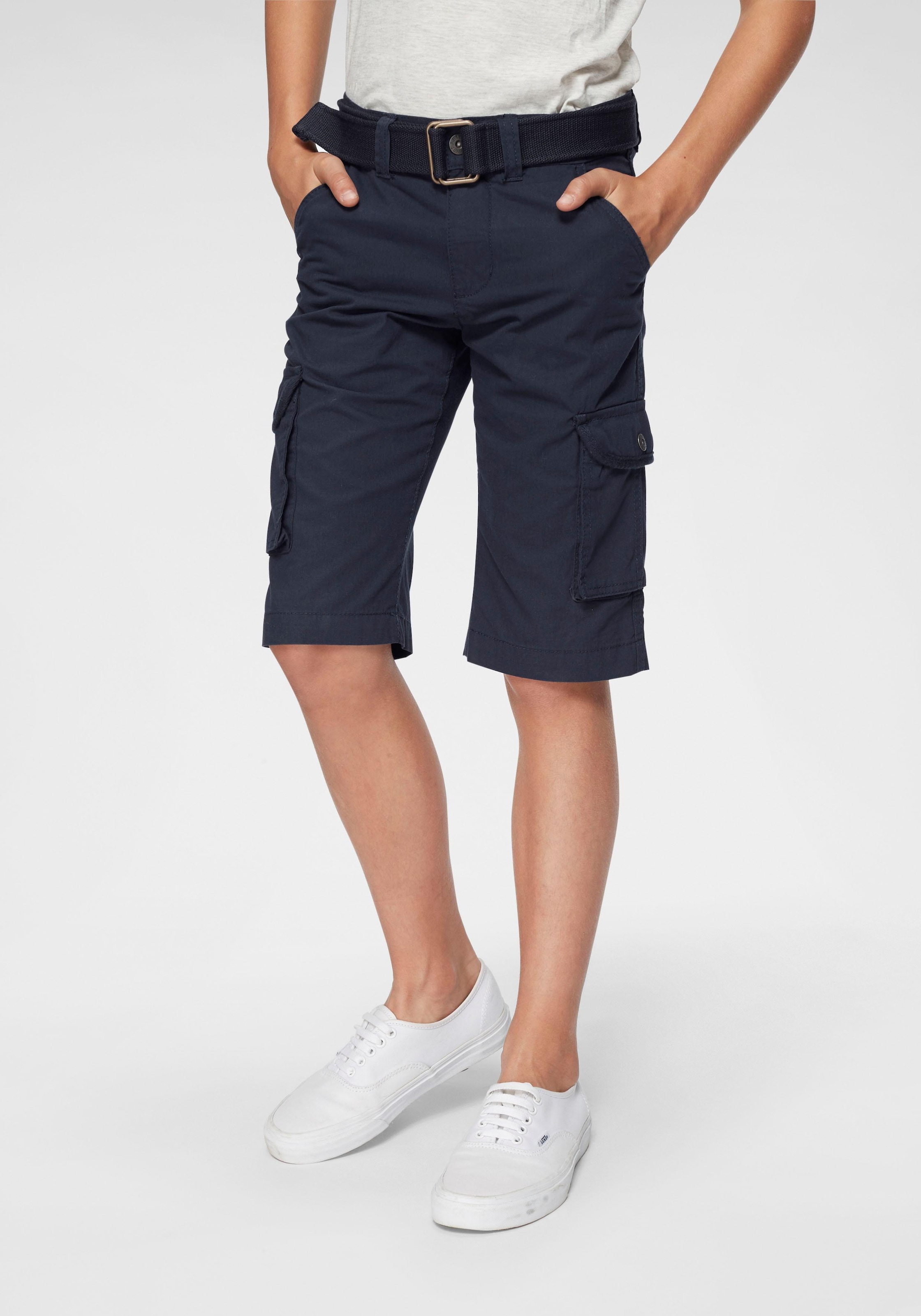 Shorts »2tgl. Bermudas mit Gürtel«, (Set, 2 tlg.), mit Textilgürtel für Jungen