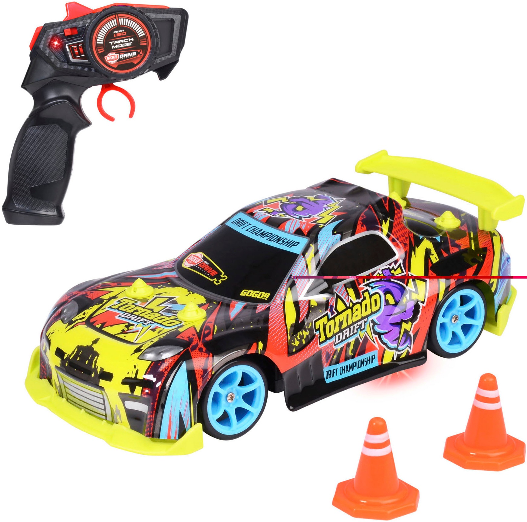 Dickie Toys RC-Auto »RC Tornado Drift, 2,4 GHz«, mit Beleuchtung und Allradantrieb