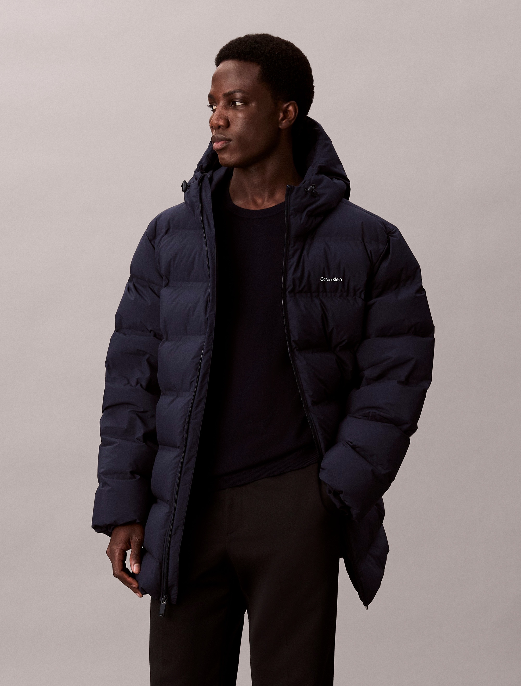 Image of Calvin Klein Jeans Steppmantel "LS BONDED CHNNLD LONG HOODED PUF" Mit Rundhalsausschnitt, regular fit
