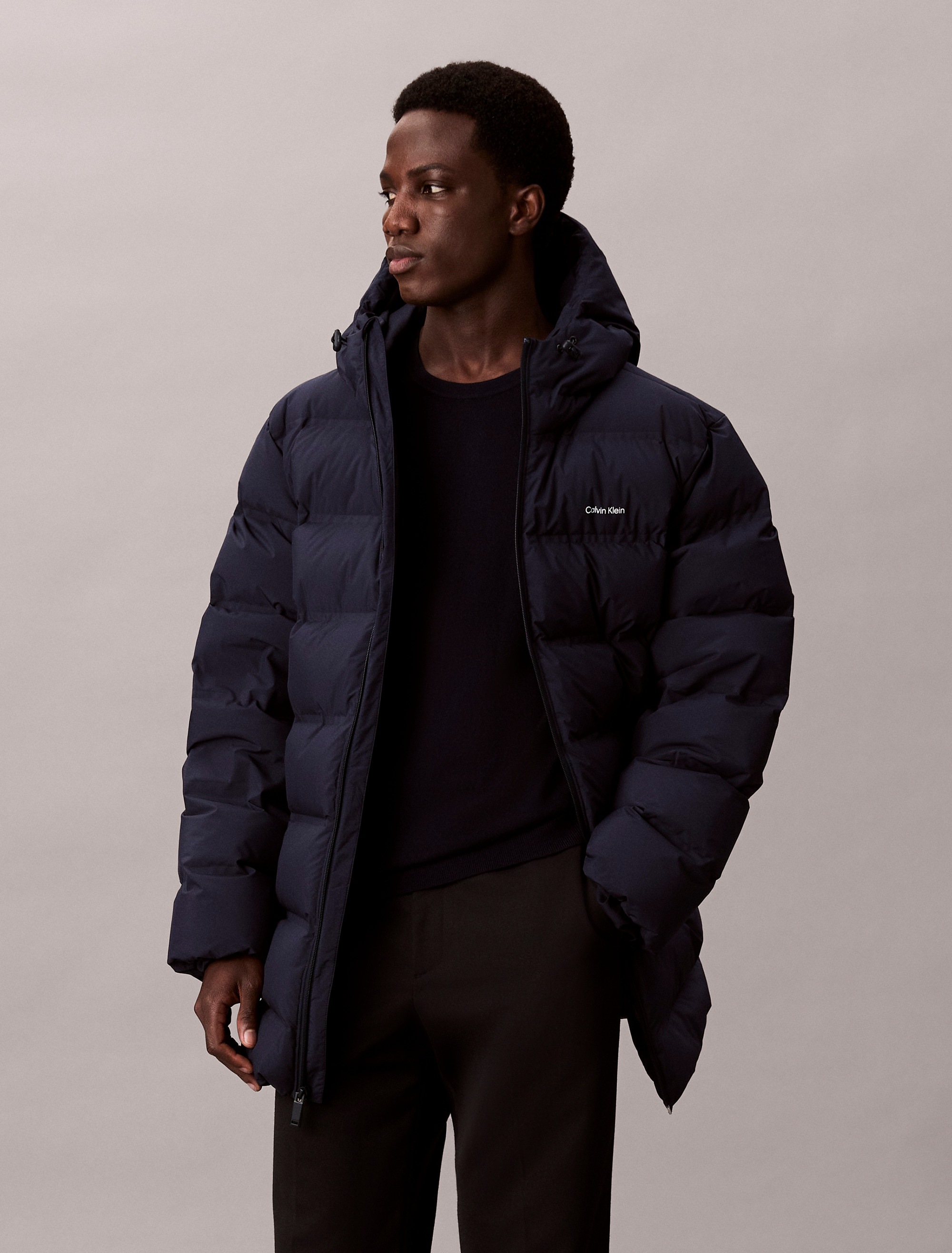Image of Calvin Klein Steppmantel "LS BONDED CHNNLD LONG HOODED PUF" Mit Rundhalsausschnitt, regular fit
