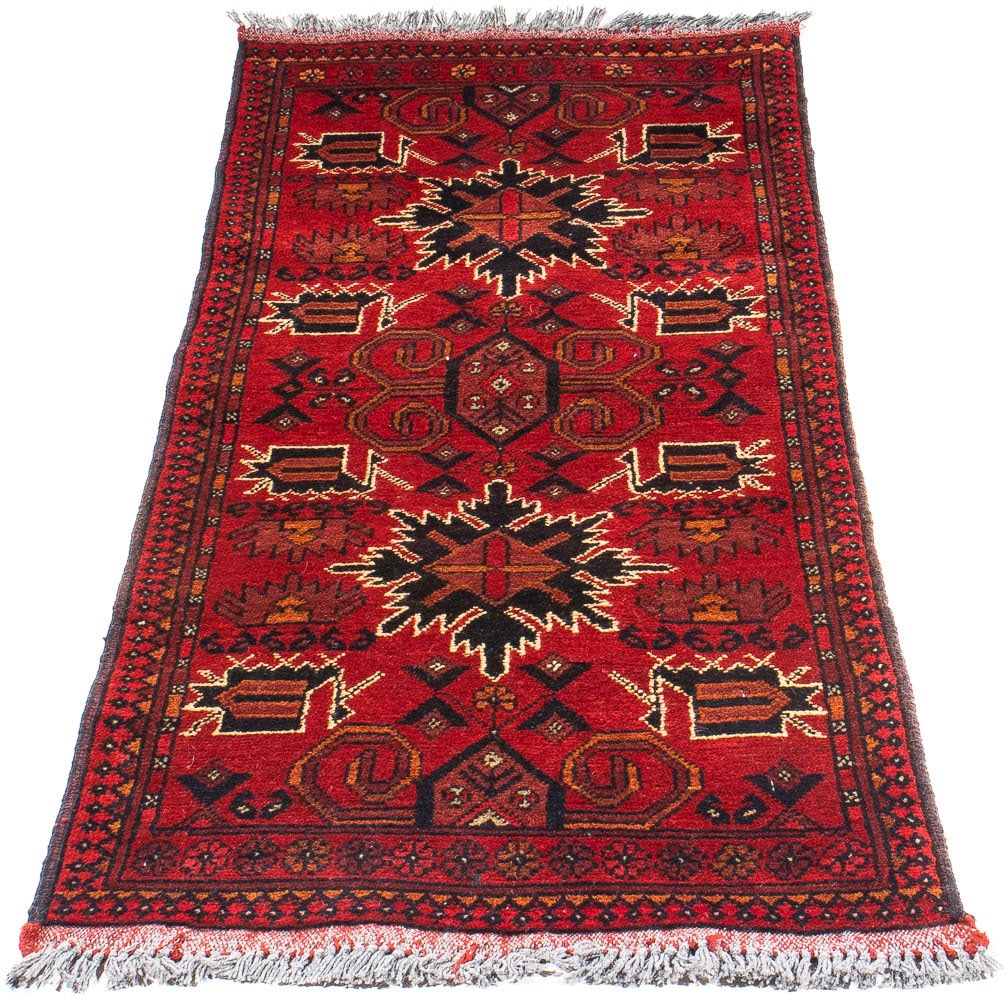 Image of morgenland Orientteppich »Afghan - Kunduz - 144 x 52 cm - dunkelrot«, rechteckig, 7 mm Höhe, Wohnzimmer, Handgeknüpft, Einzelstück mit Zertifikat bei Ackermann Versand Schweiz