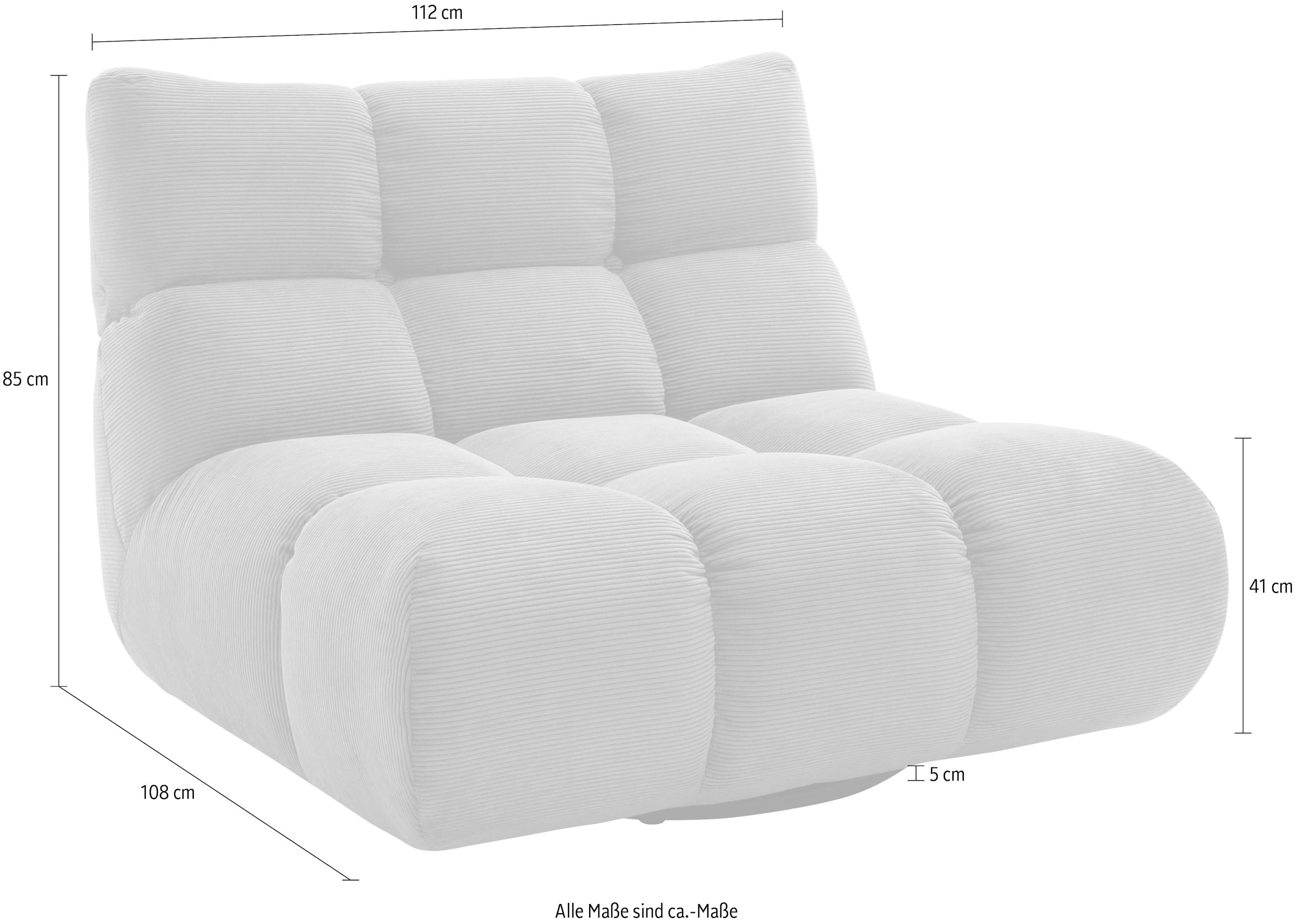 Home affaire 1,5 siège »Cozy Bubble, 360° drehbarer Sessel, Breite 107 cm« avec matelassage élégant, housse intégrale & rembourrage doux