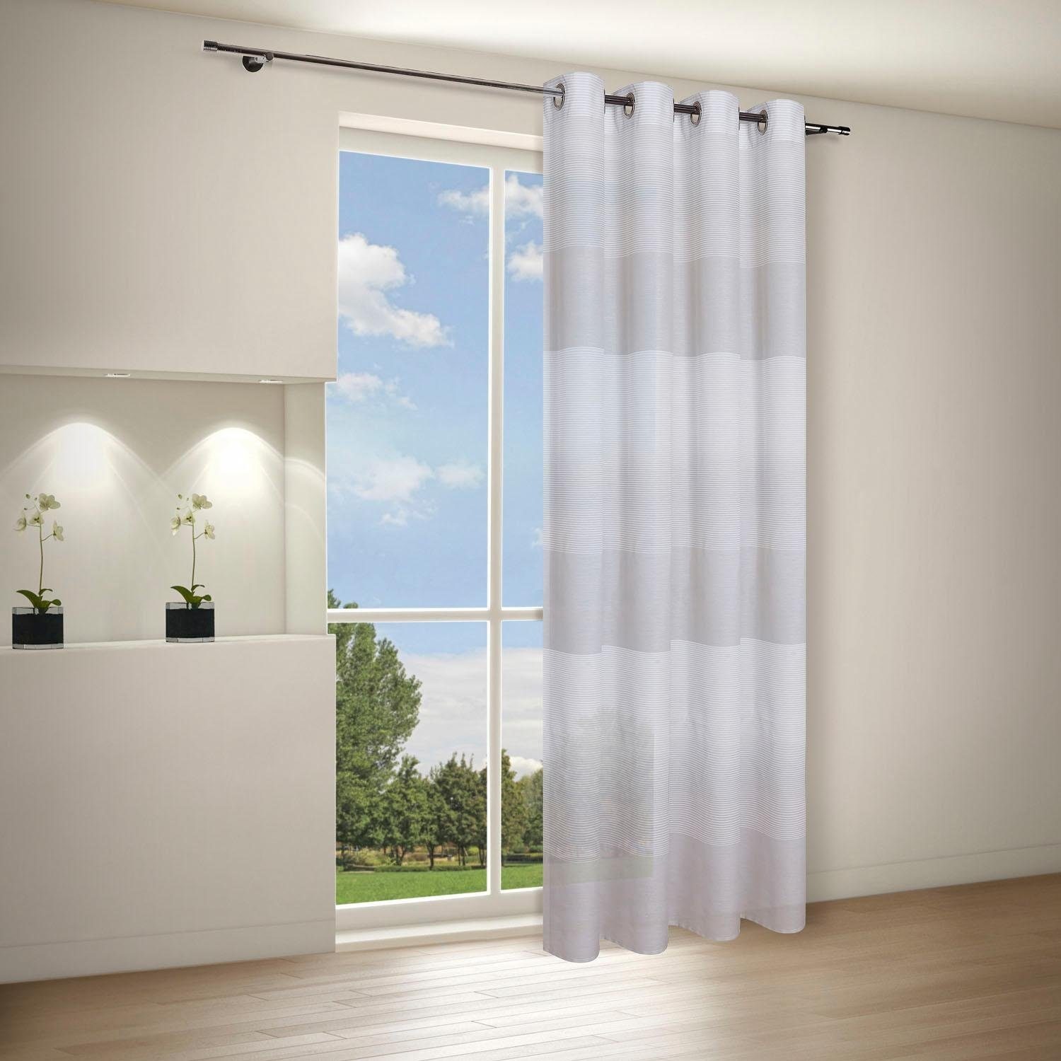 Gerster Vorhang »Kelly« Ösen 1 Stk. tlg. HxB: 235x140, Moderner Ösenschal gestreift