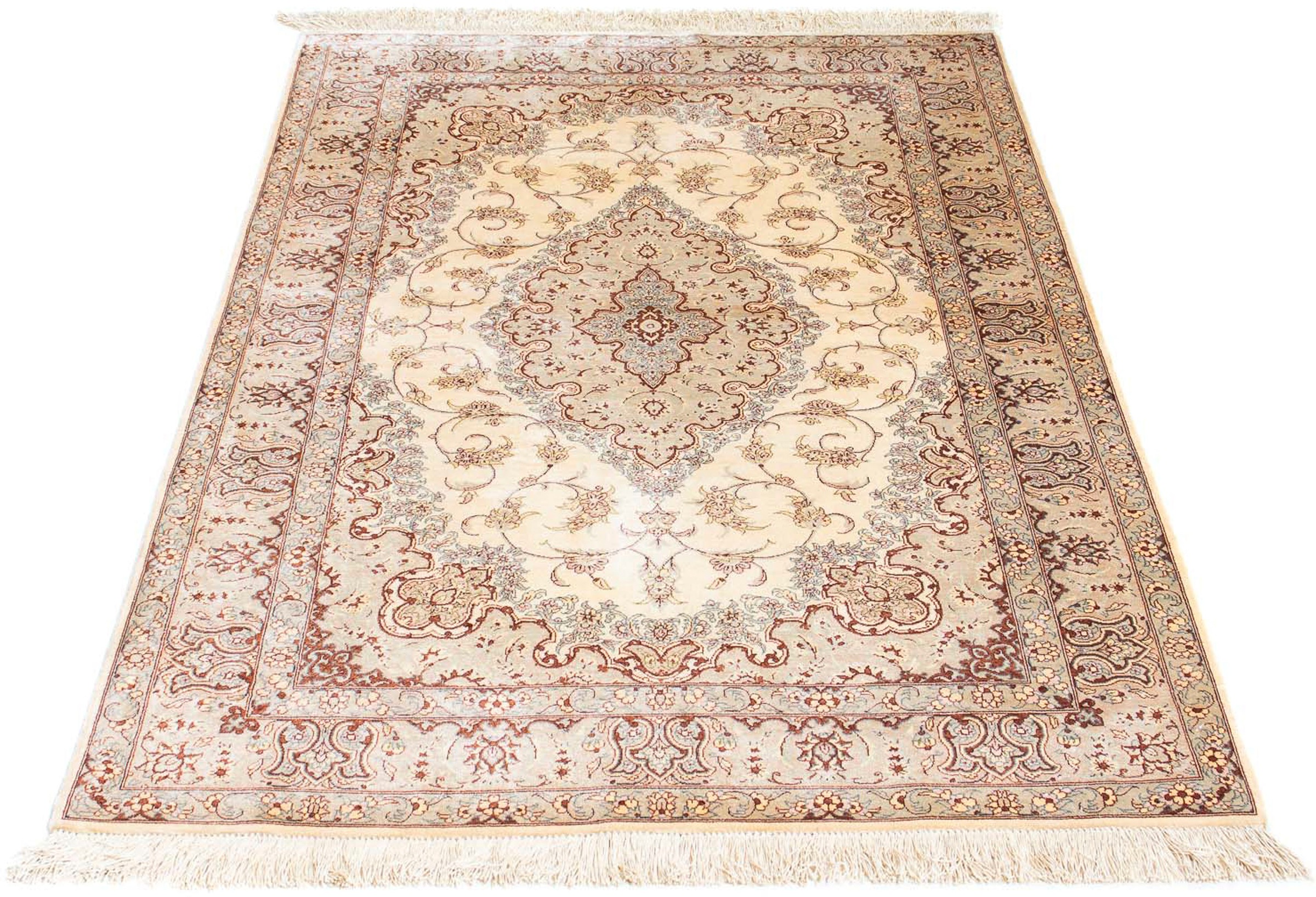 Image of morgenland Orientteppich »Perser - Ghom - 155 x 97 cm - beige«, rechteckig, 10 mm Höhe, Wohnzimmer, Handgeknüpft, Einzelstück mit Zertifikat bei Ackermann Versand Schweiz