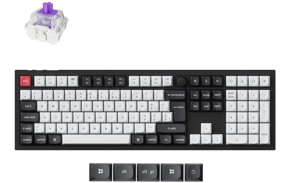   Gaming-Tastatur »Keychron Q6 HE Carbon Black QMK Magnetic Switch« (Ziffernblock)