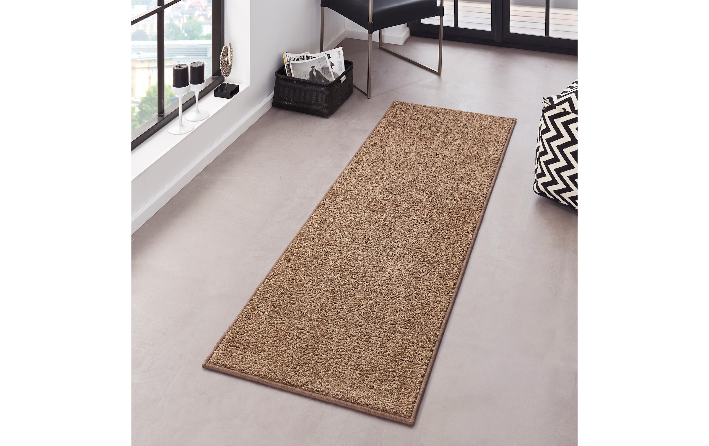 HANSE Home Teppich »Pure 100  Kurzflor« rechteckig 13 mm Höhe Kurzflor, uni, umkettelt, Läufer, Wohnzimmer, Kinderzimmer, Flur