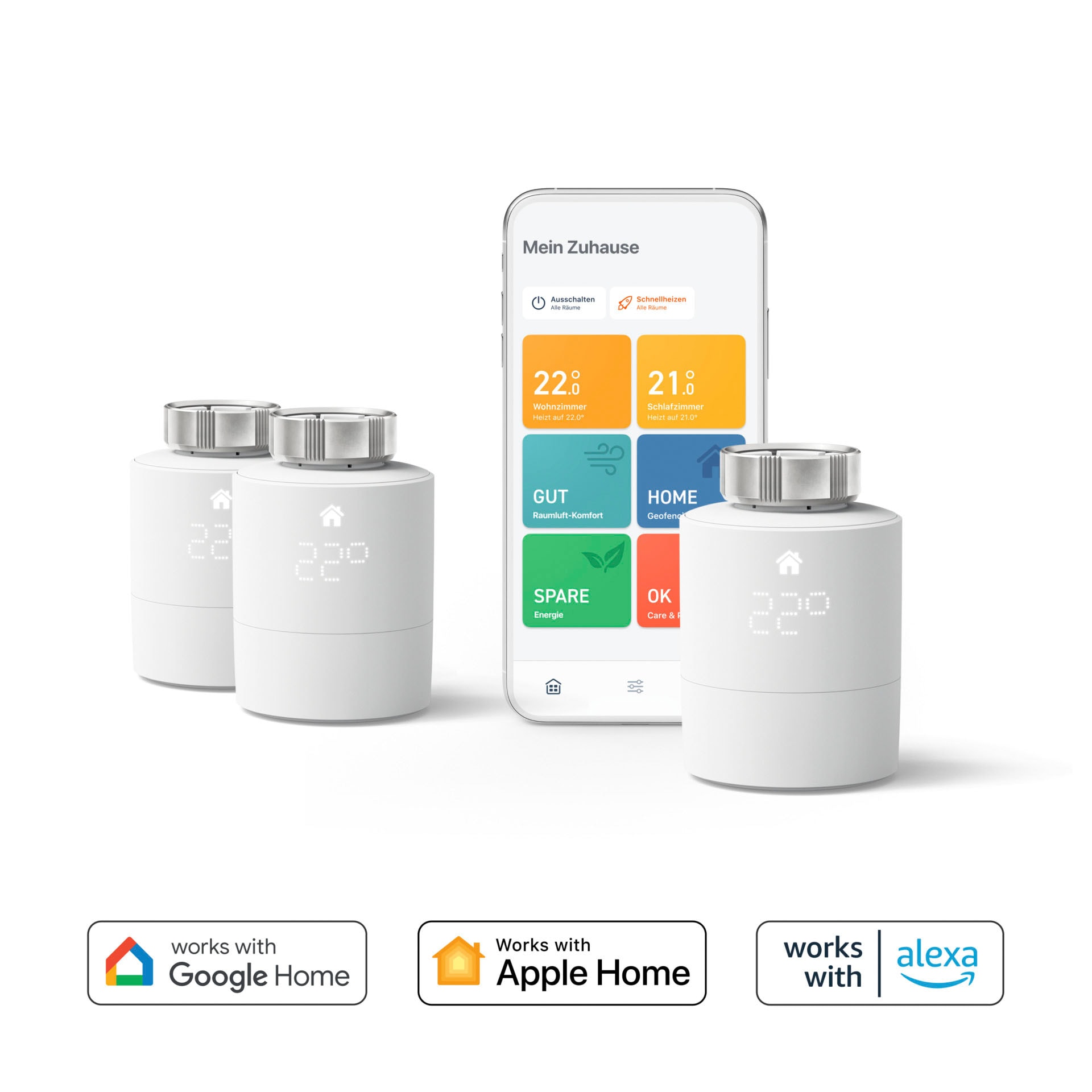 Tado Heizkörperthermostat »Set tado SRT- Starter Kit V3+ inkl. 3x Smartes Heizkörperthermostate«