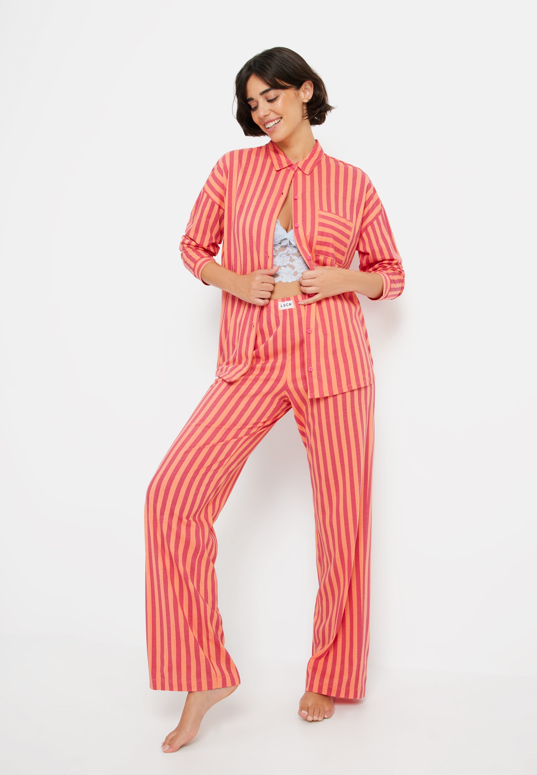 Image of LSCN by LASCANA Pyjamahose mit weitem Bein