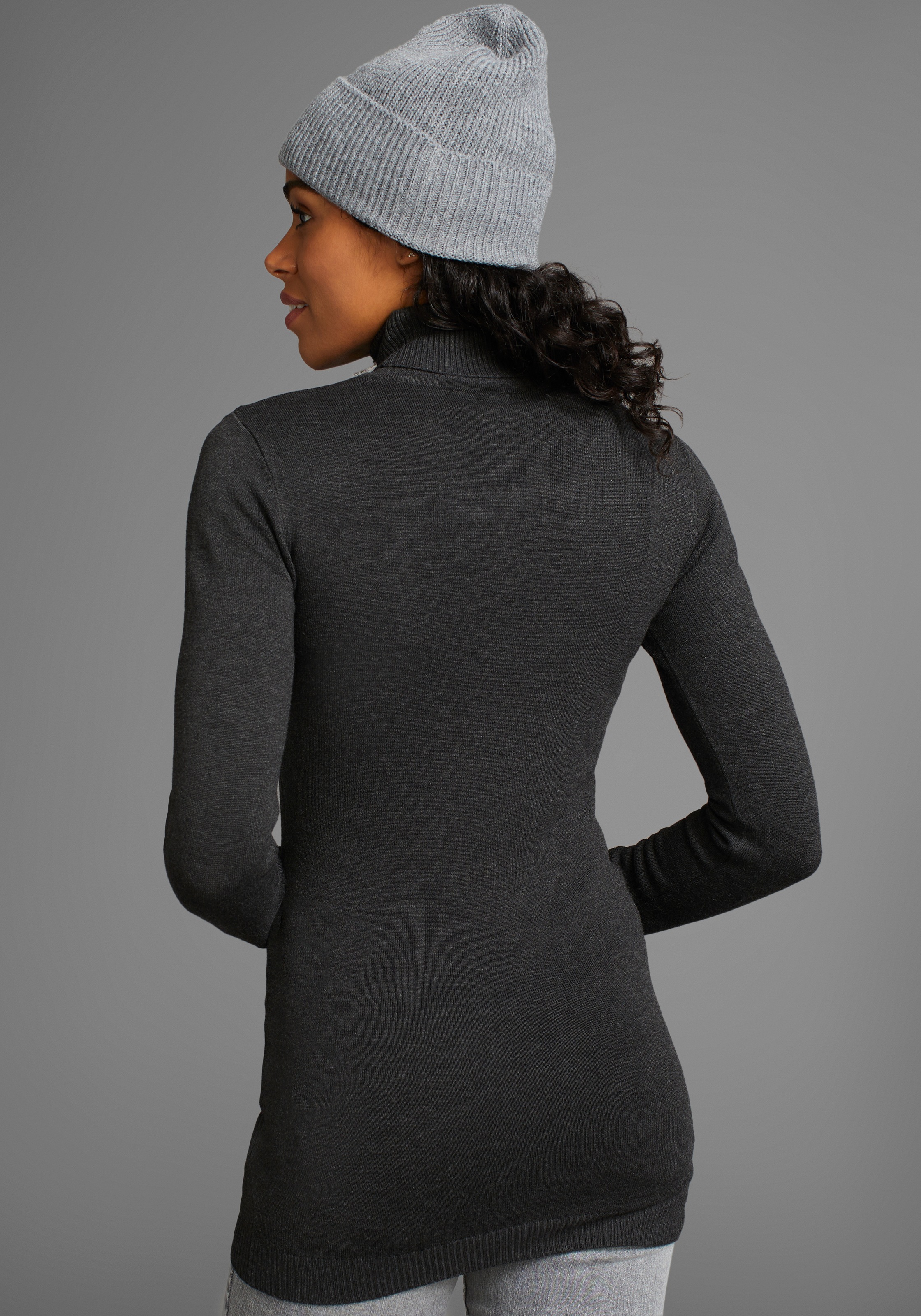 Laura Scott Rollkragenpullover, extra langer Schnitt