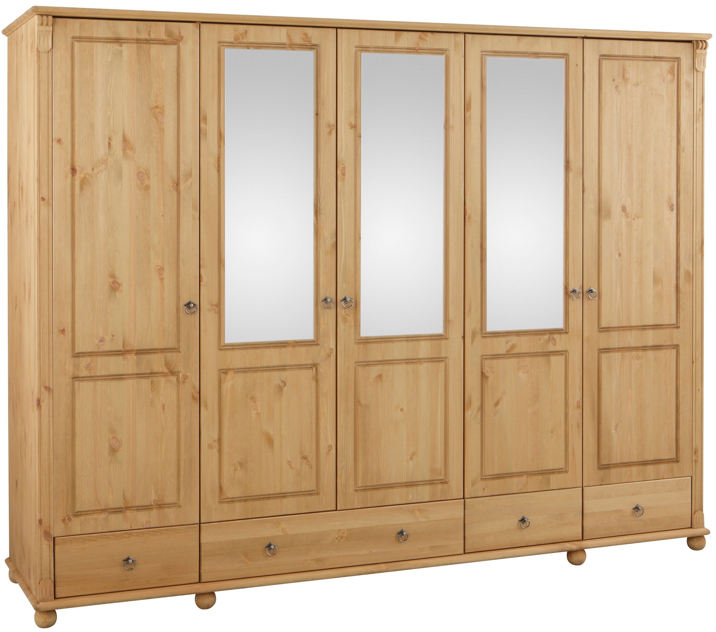 Image of Home affaire Kleiderschrank »Tessin«, Breite 245 cm, Kiefer massiv, Inkl. Spiegelmitteltüren bei Ackermann Versand Schweiz