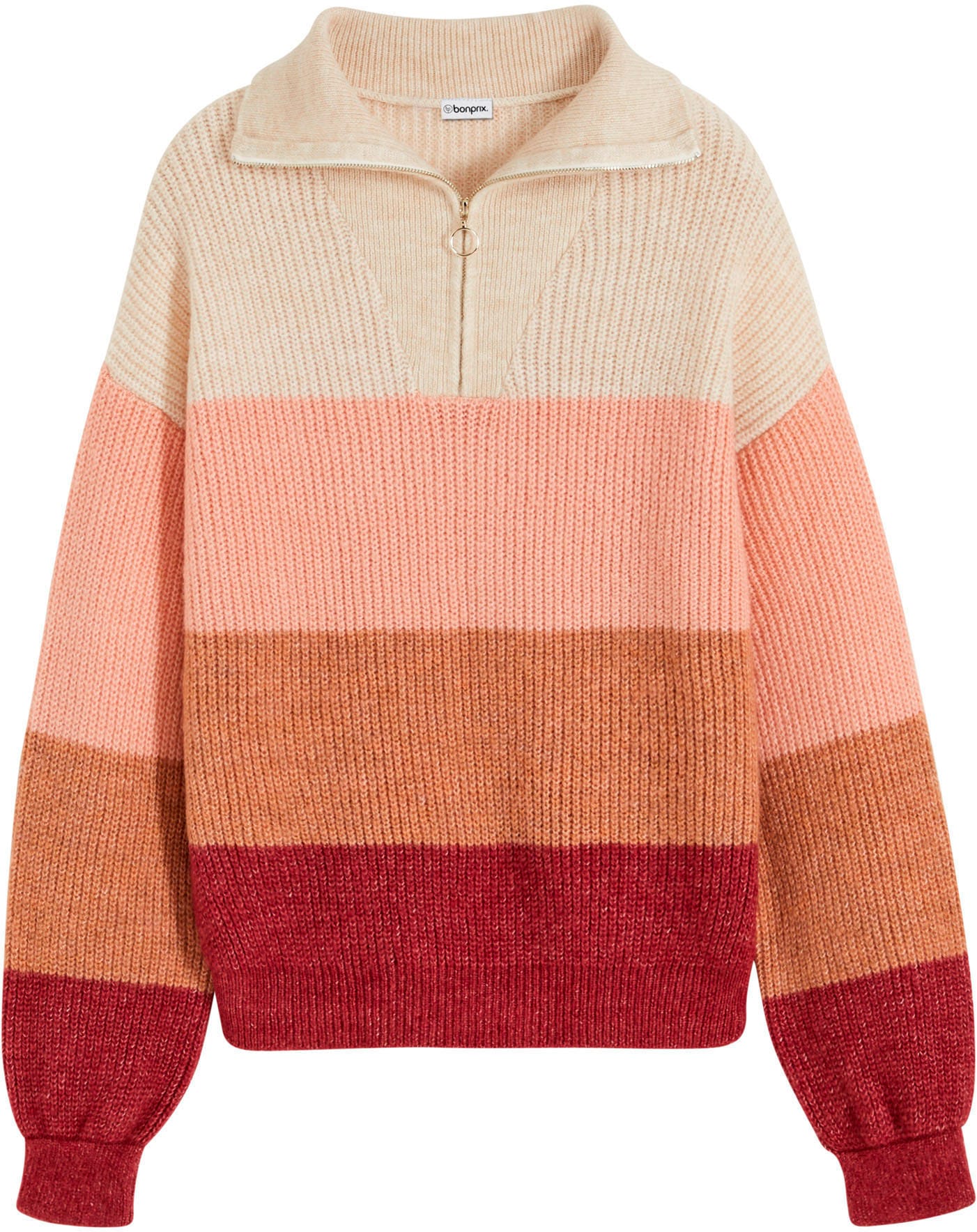 bonprix Troyer aus Polyacryl und Polyester, mit Umlegekragen, Oversize Passform