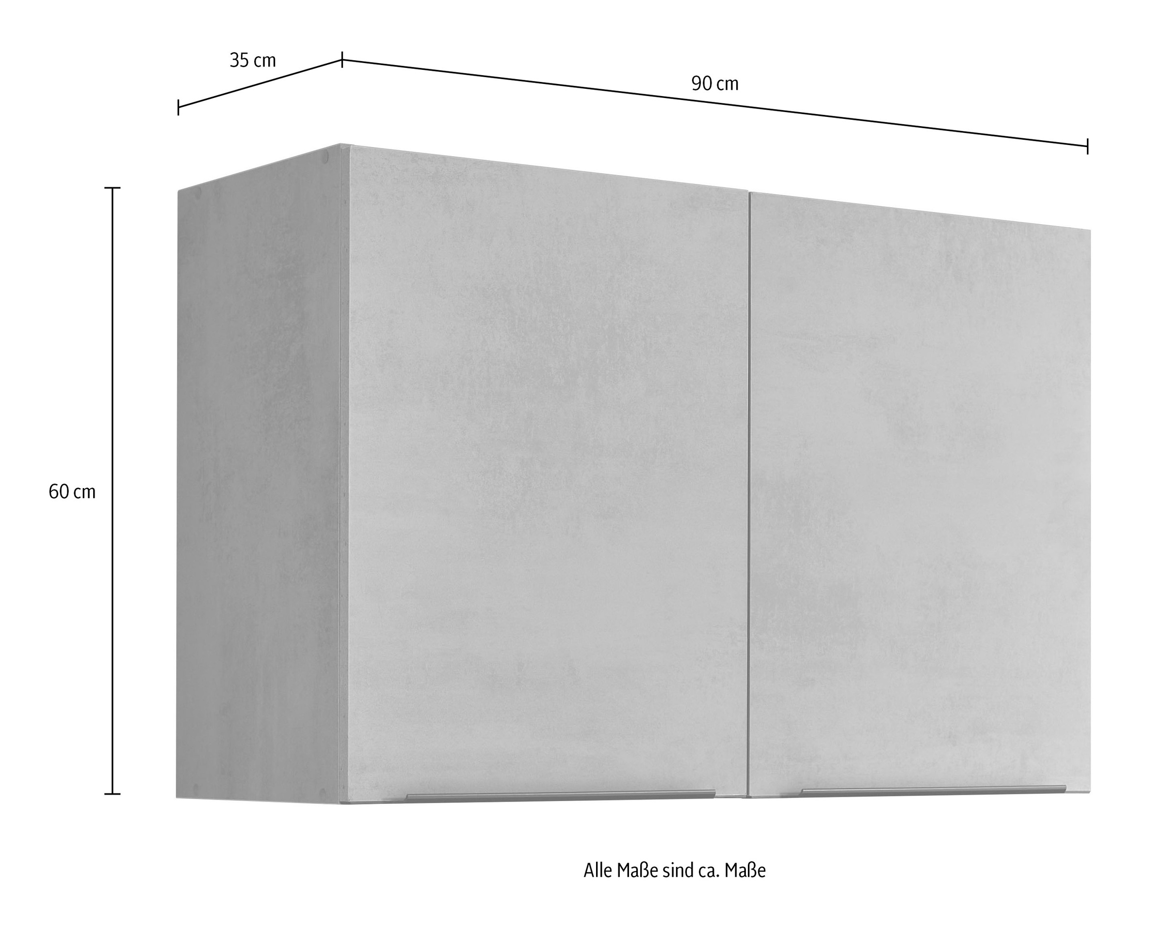 BASIC by Balculina Armoire suspendue »Sanibel Küchenschrank, Küchenhängeschrank BxHxT 90 x 60 x 35 cm« 1 cuis tlg. Largeur 90 cm, revêtement mélaminé, 2 portes et 2 étagères