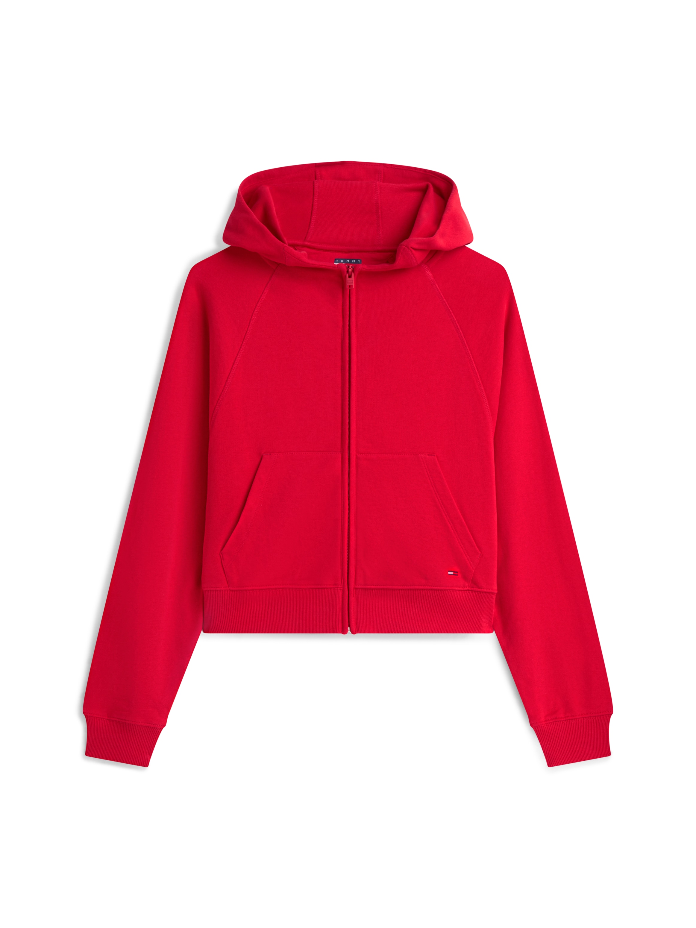 Tommy Jeans Kapuzensweatjacke »TJW BXY S FLAG ZIP THRU HOODIE« Baumwolle, Kapuze, Kängurutasche