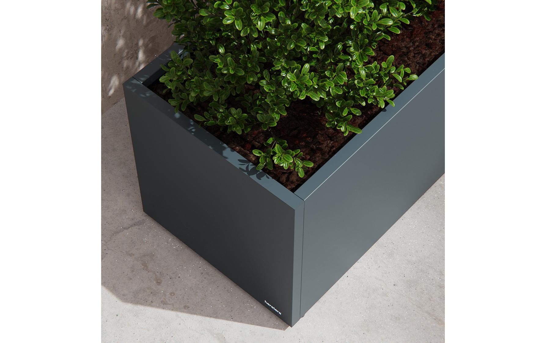 Herstera Garden Bac à plantes aus Stahl, 150x50x50 cm, anthrazit