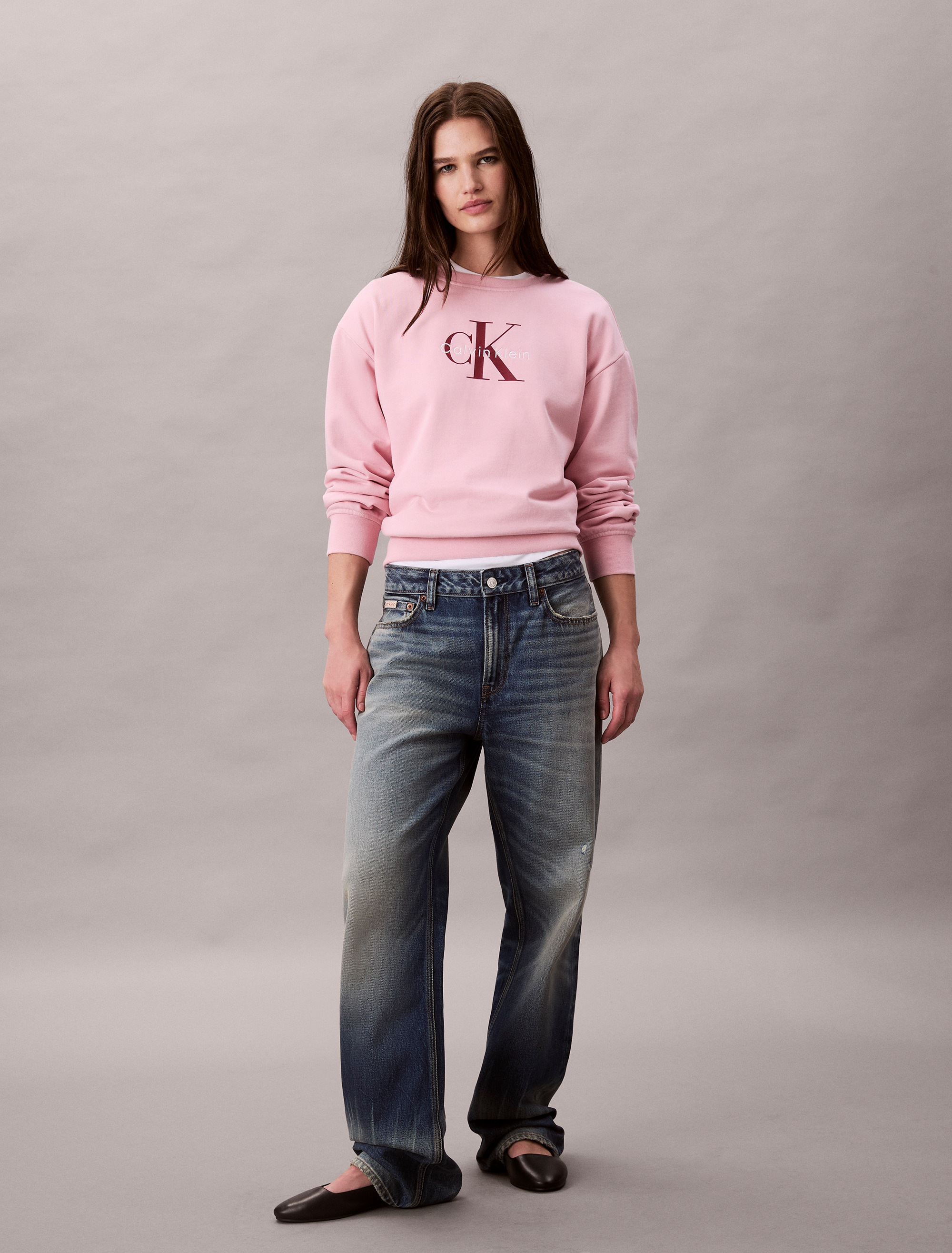 Calvin Klein Jeans Sweatshirt »LS MNLG FRNCH TRRY R«, Mit Rundhalsausschnitt