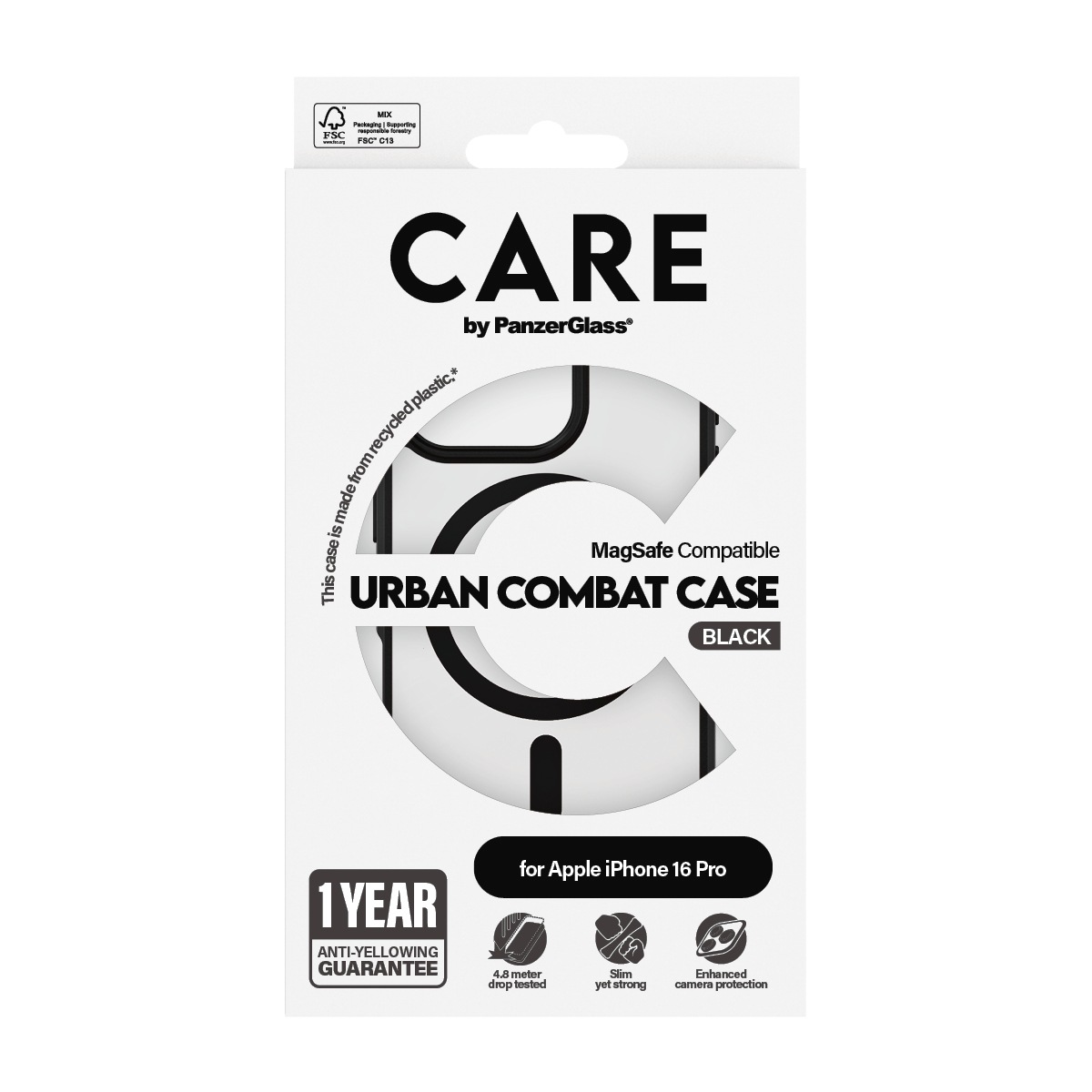 CARE by PanzerGlass Handyhülle »Urban Combat Case mit MagSafe für Apple iPhone 16 Pro« Backcover, Schutzhülle, Handyschutzhülle, Case, Schutzcase, stossfest