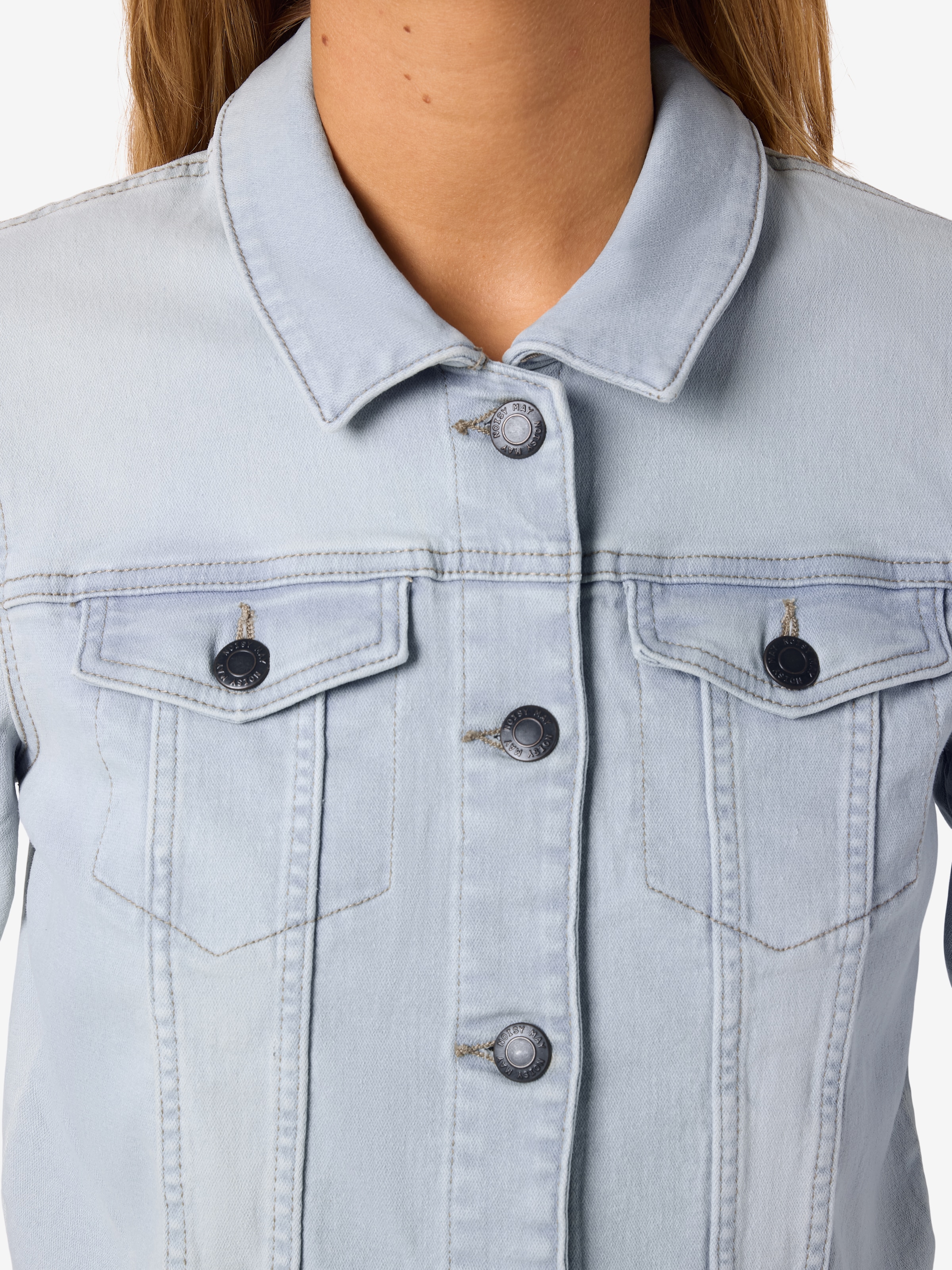 Noisy may Jeansjacke »NMDEBRA L/S DENIM JACKET LB NOOS« ohne Kapuze