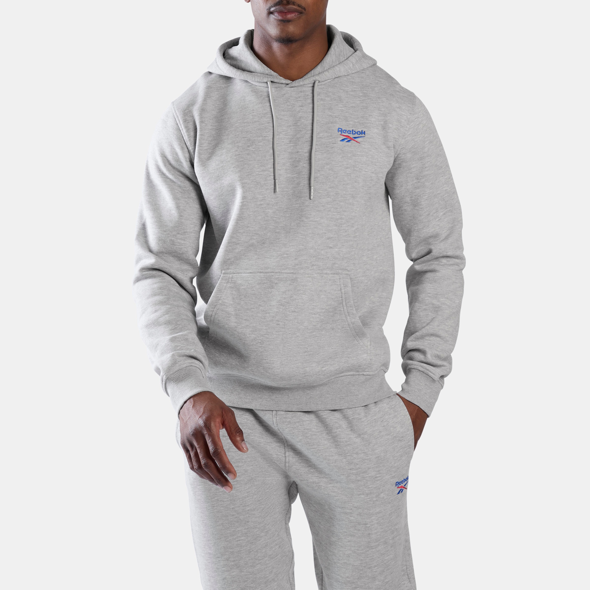 Image of Reebok Kapuzensweatshirt "ID 2-COL LOGO FLEECE HOODIE", mit Kapuze, Langarm, aus Baumwolle und Polyester, normale Länge