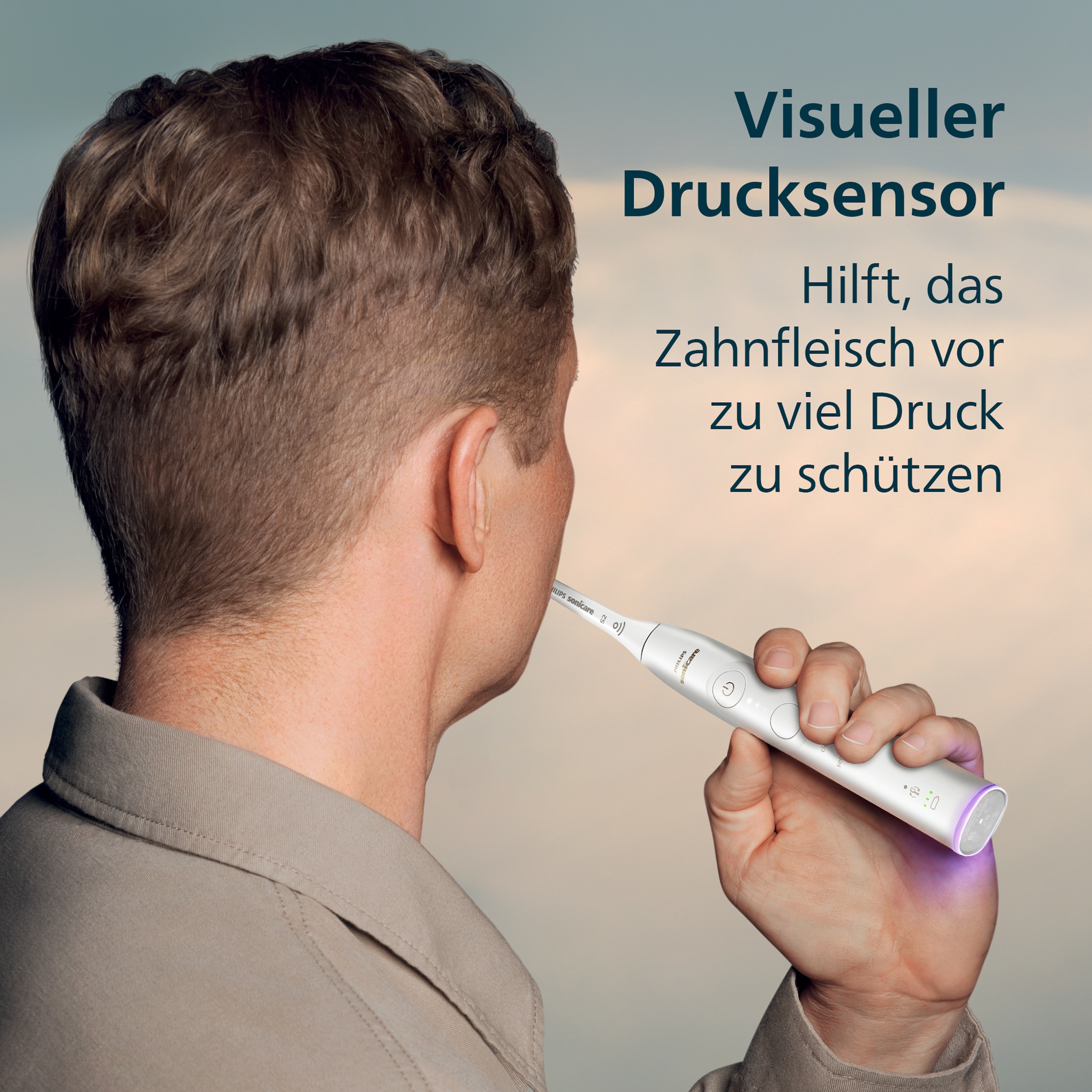 Philips Sonicare Brosse à dents électrique »Series 6100 HX7400/01« 1 cuis Aufsteckbürsten mit visueller Andruckkontrolle, 5 Putzeinstellungen, inkl. Ladegerät