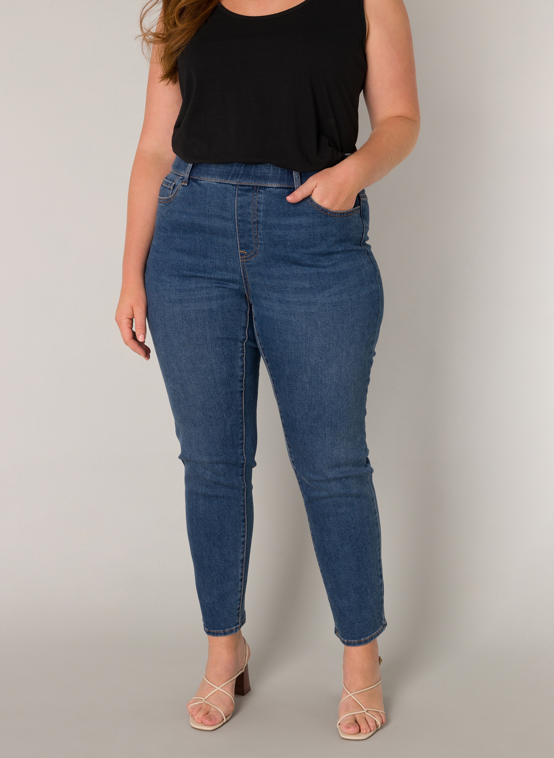 Image of Base Level Curvy Jeggings in grossen Grössen, mit Gummizug und Stretch