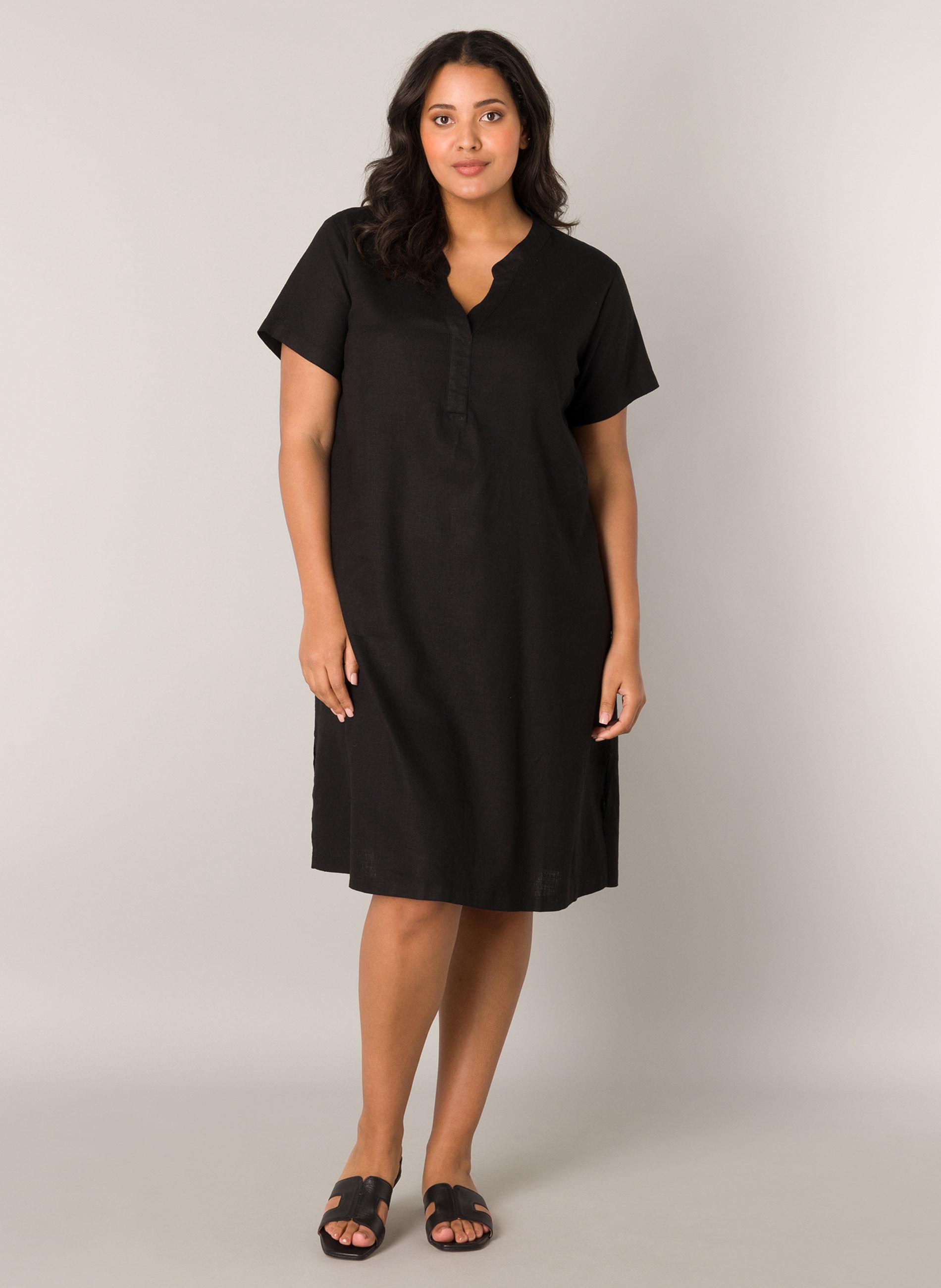 Base Level Curvy Tunikakleid »Yacinthe« Sommerkleid mit Leinen