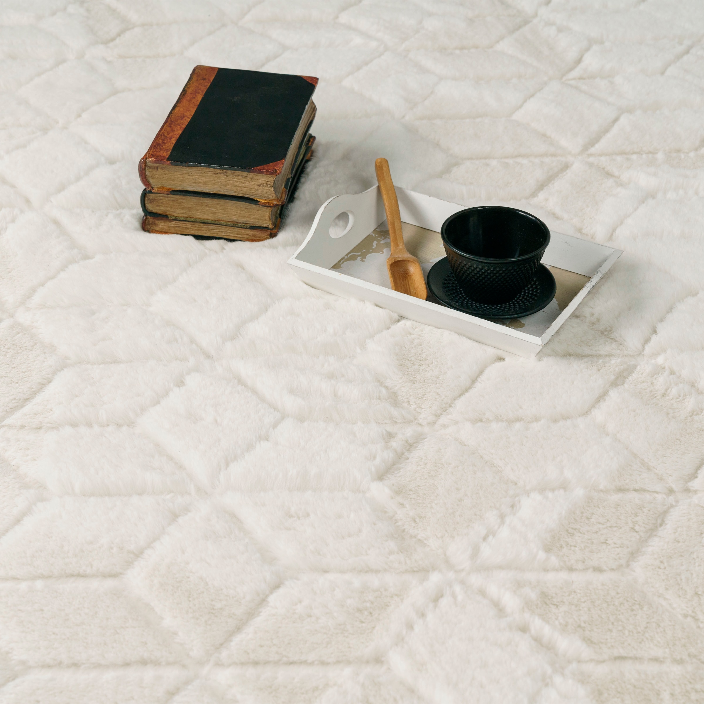 Paco Home Hochflor-Teppich »Arnheim 745«, rechteckig, 26 mm Höhe, Uni Farben, modernes geometrisches Design, besonders weich